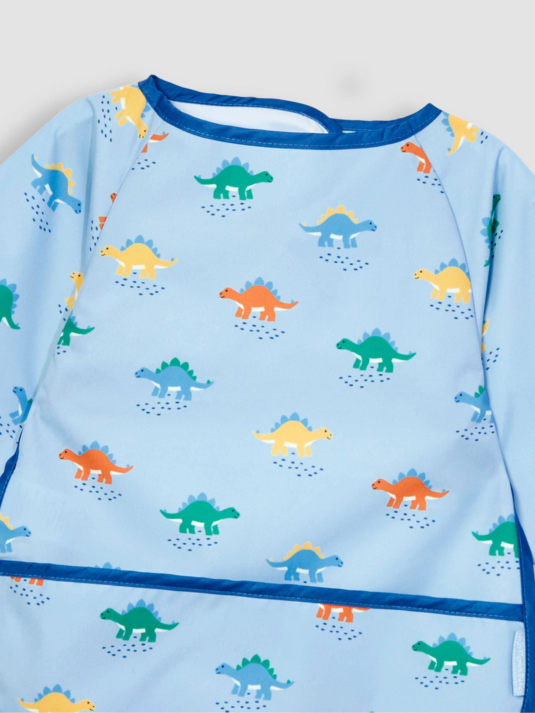Blue Dino Deluxe Sleeved Bib - Image 5 of 5