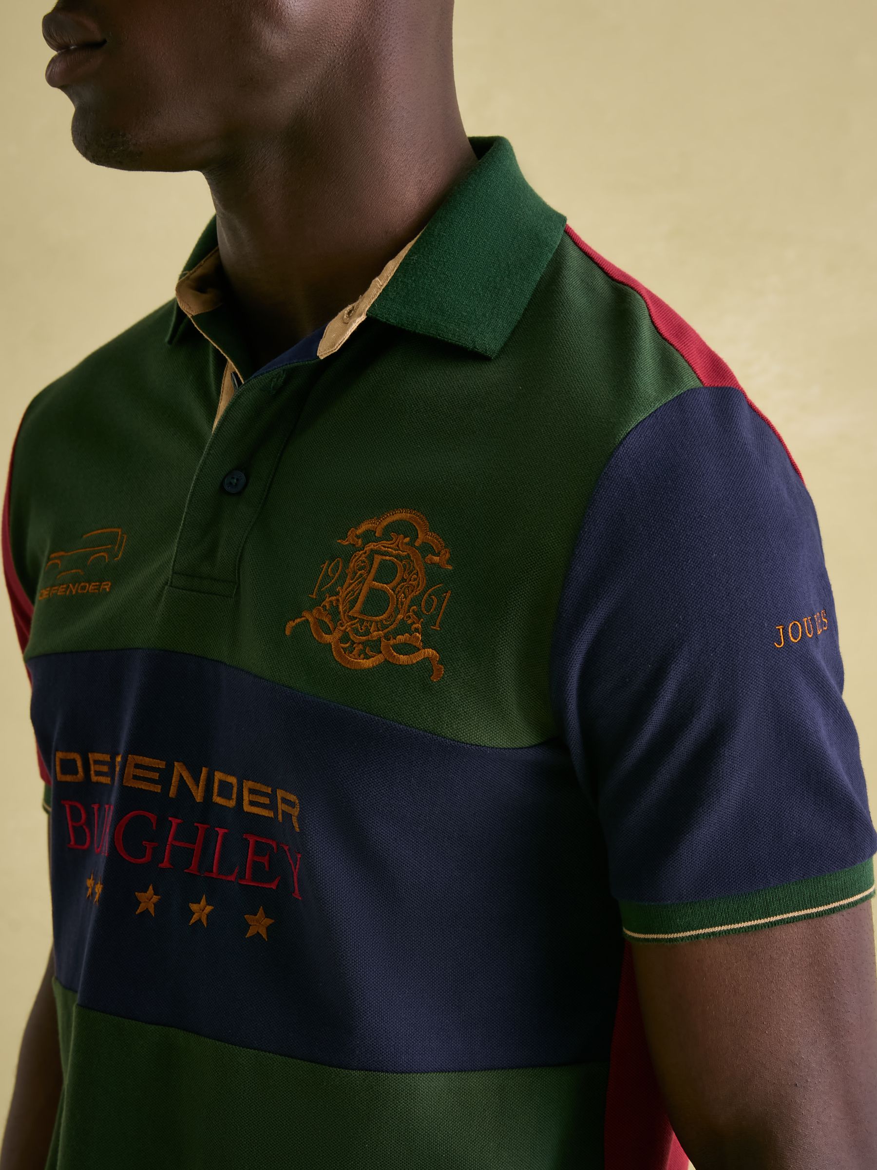 Official Burghley Green Colourblock Polo Shirt - Image 5 of 9