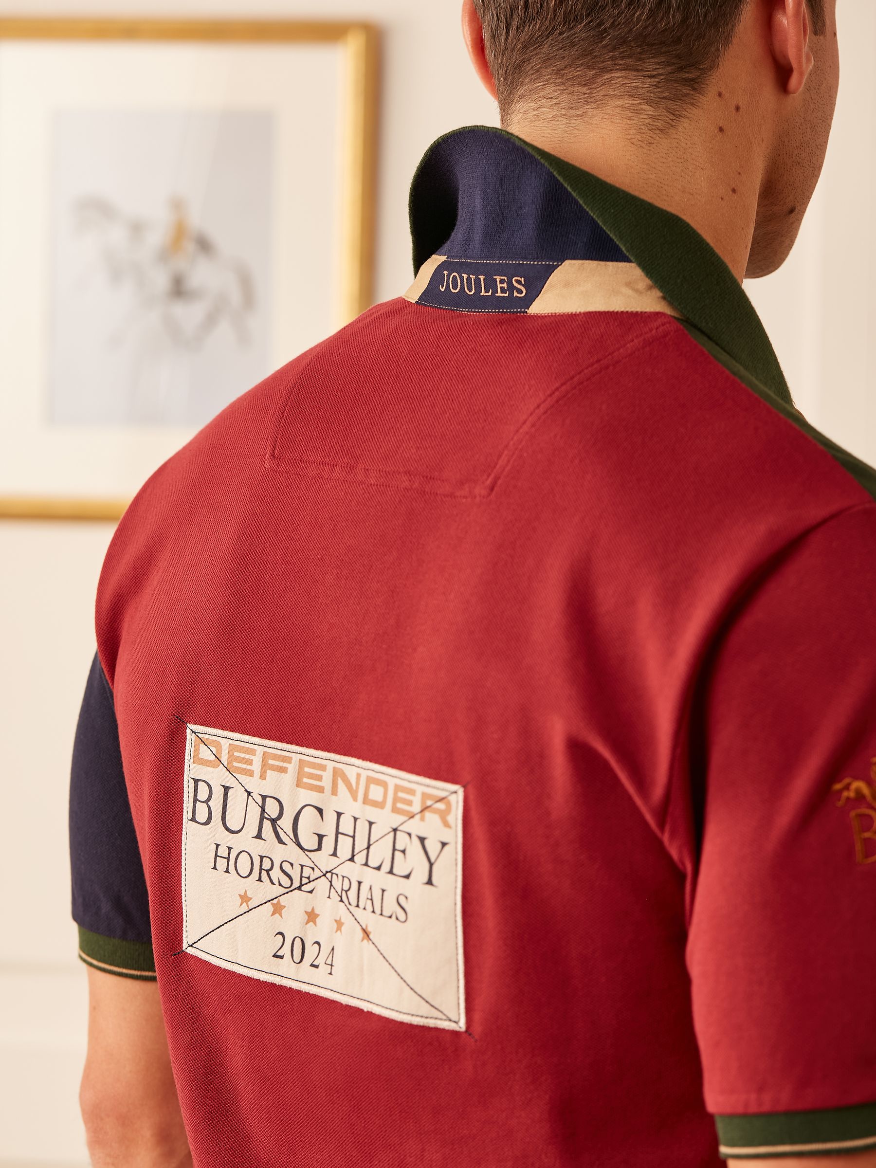 Official Burghley Green Colourblock Polo Shirt - Image 6 of 9