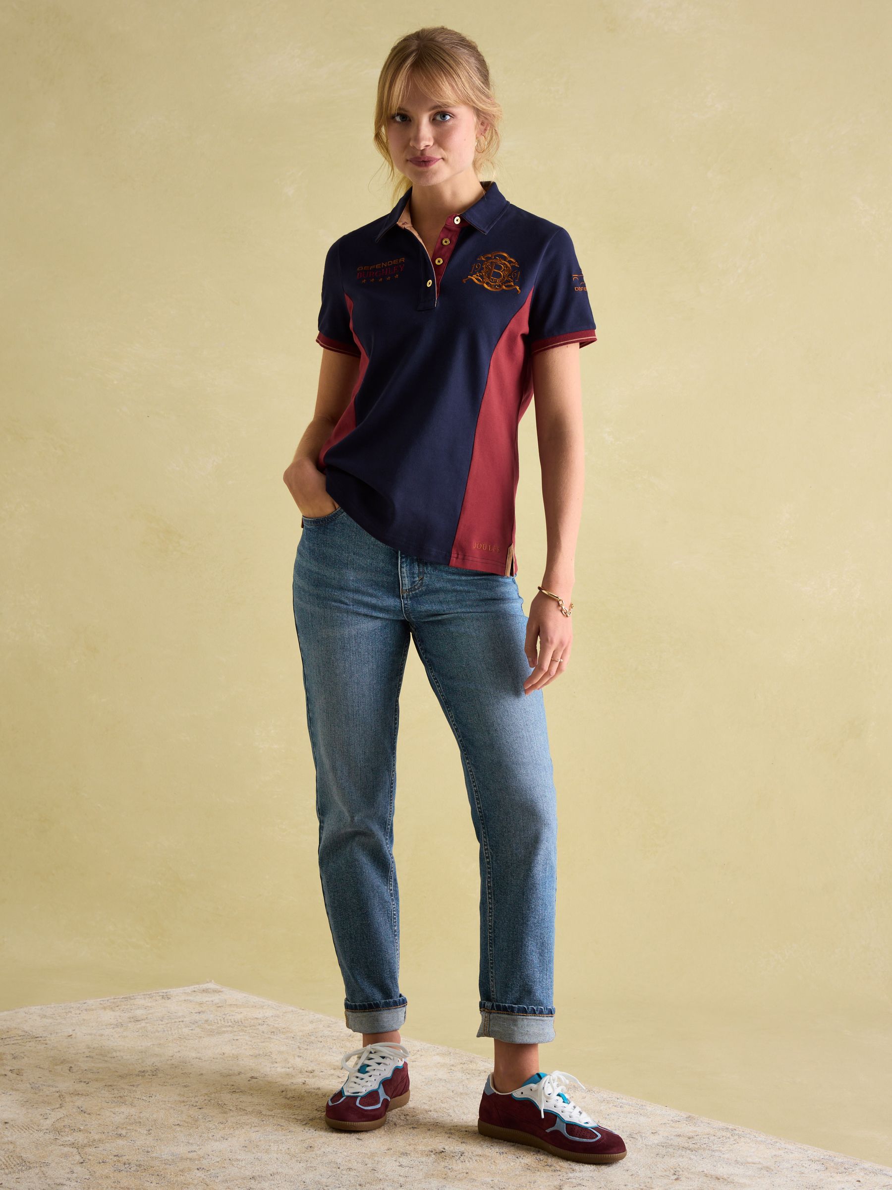 Official Burghley Navy/Burgundy Polo Shirt - Image 4 of 6