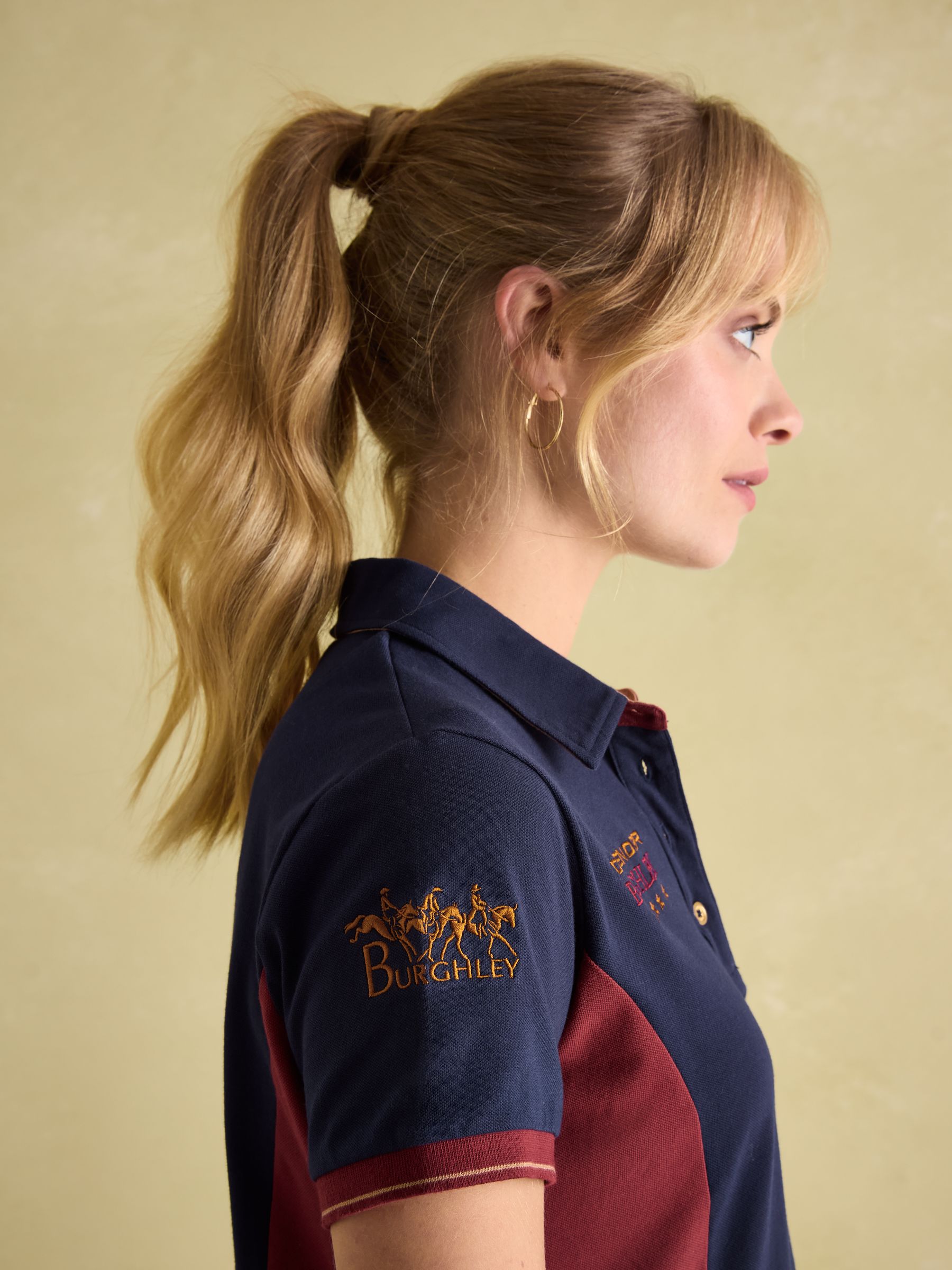 Official Burghley Navy/Burgundy Polo Shirt - Image 5 of 6