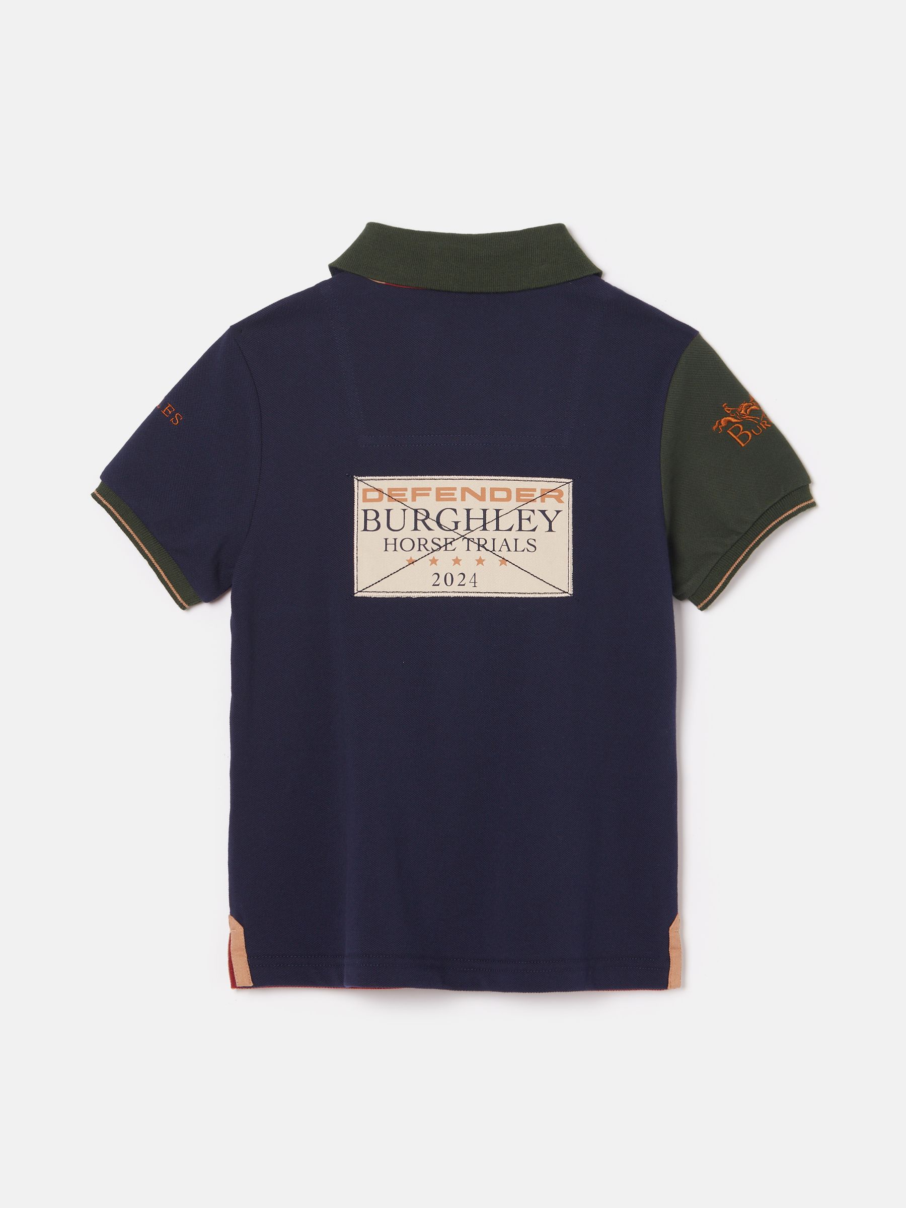 Official Burghley Navy/Burgundy Kids' Colourblock Polo Shirt - Image 3 of 5