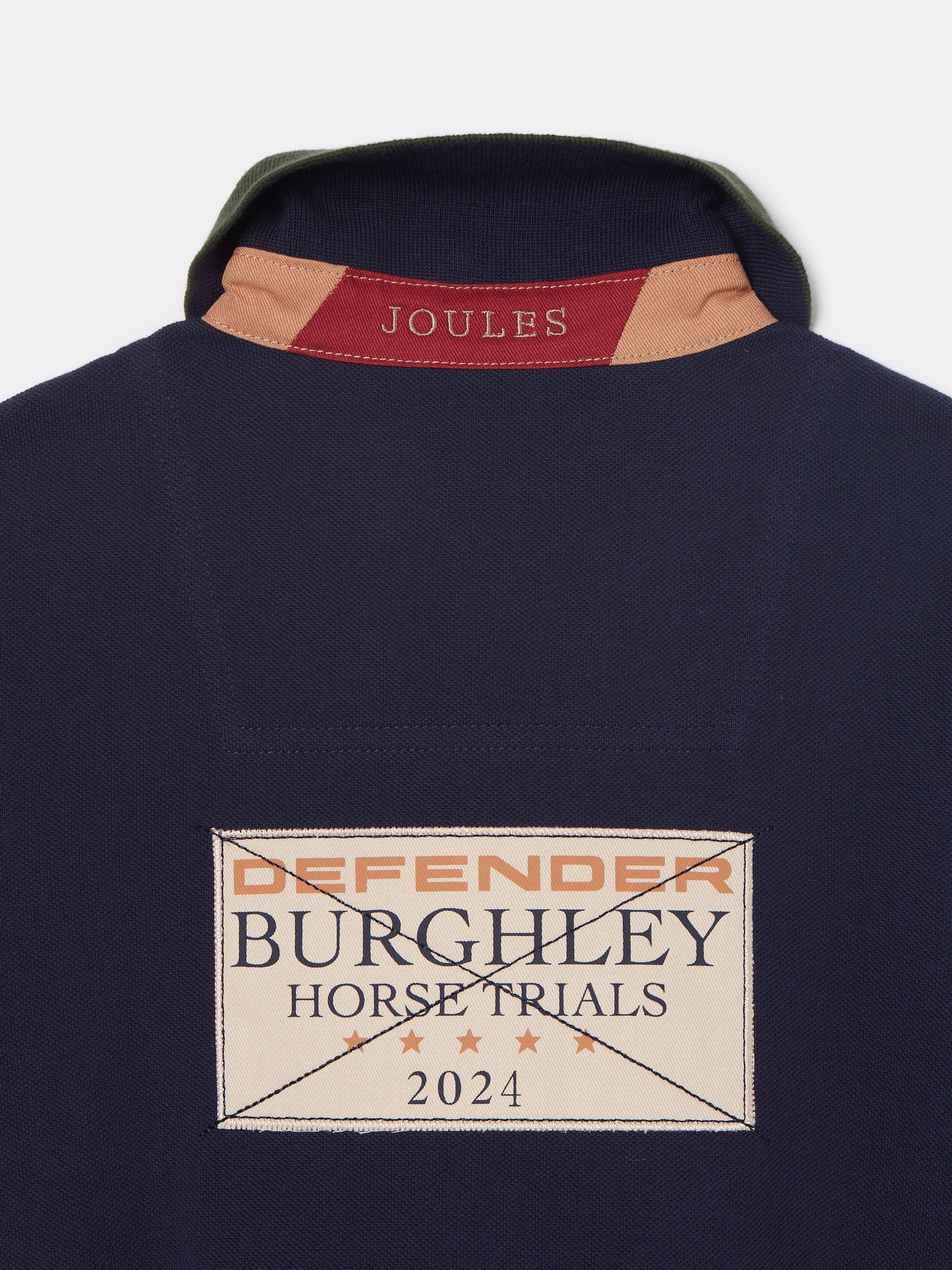 Official Burghley Navy/Burgundy Kids' Colourblock Polo Shirt - Image 5 of 5