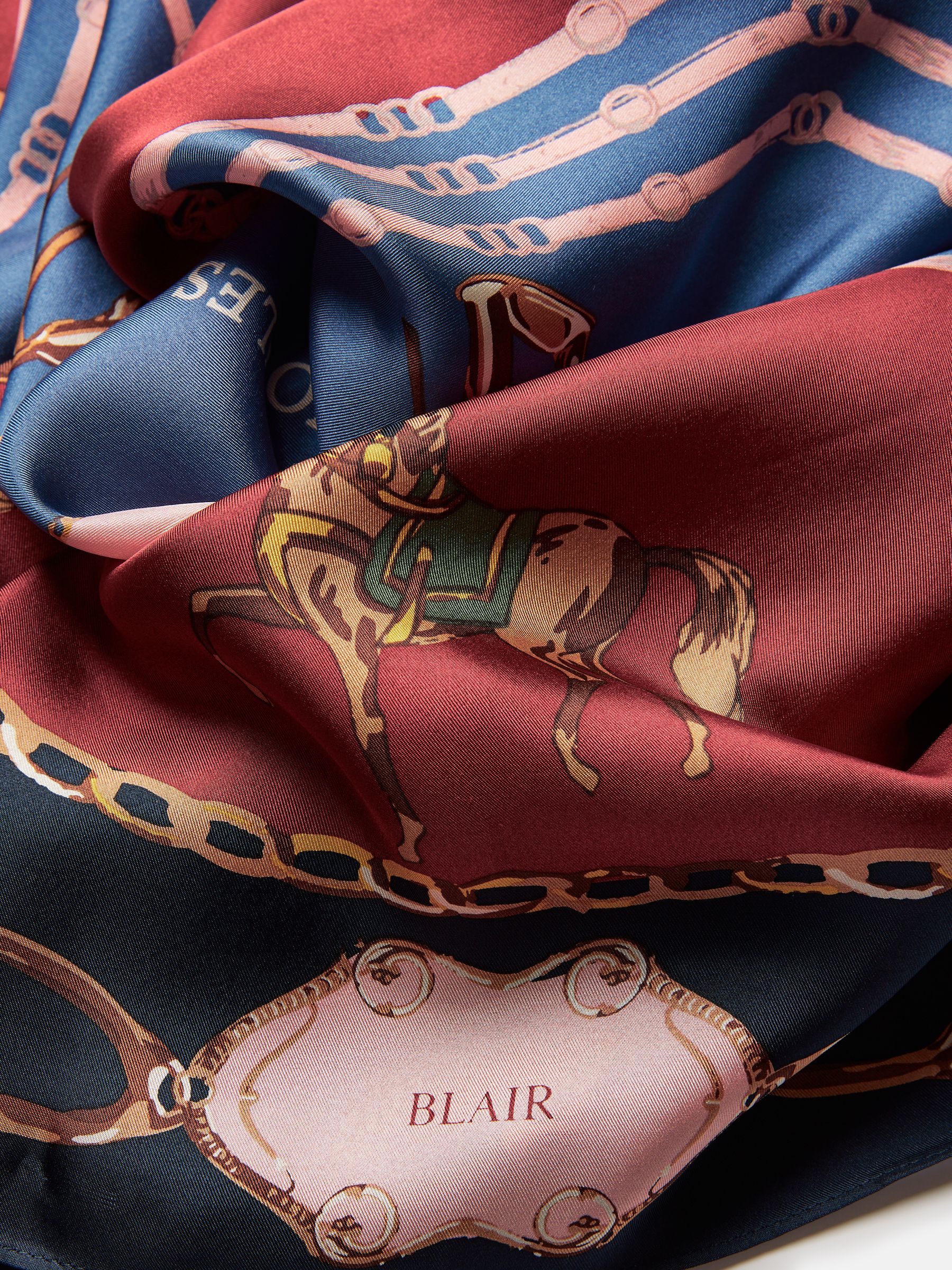 Official Navy Horse Trials Bloomfield Silk Square Scarf - Image 5 of 5