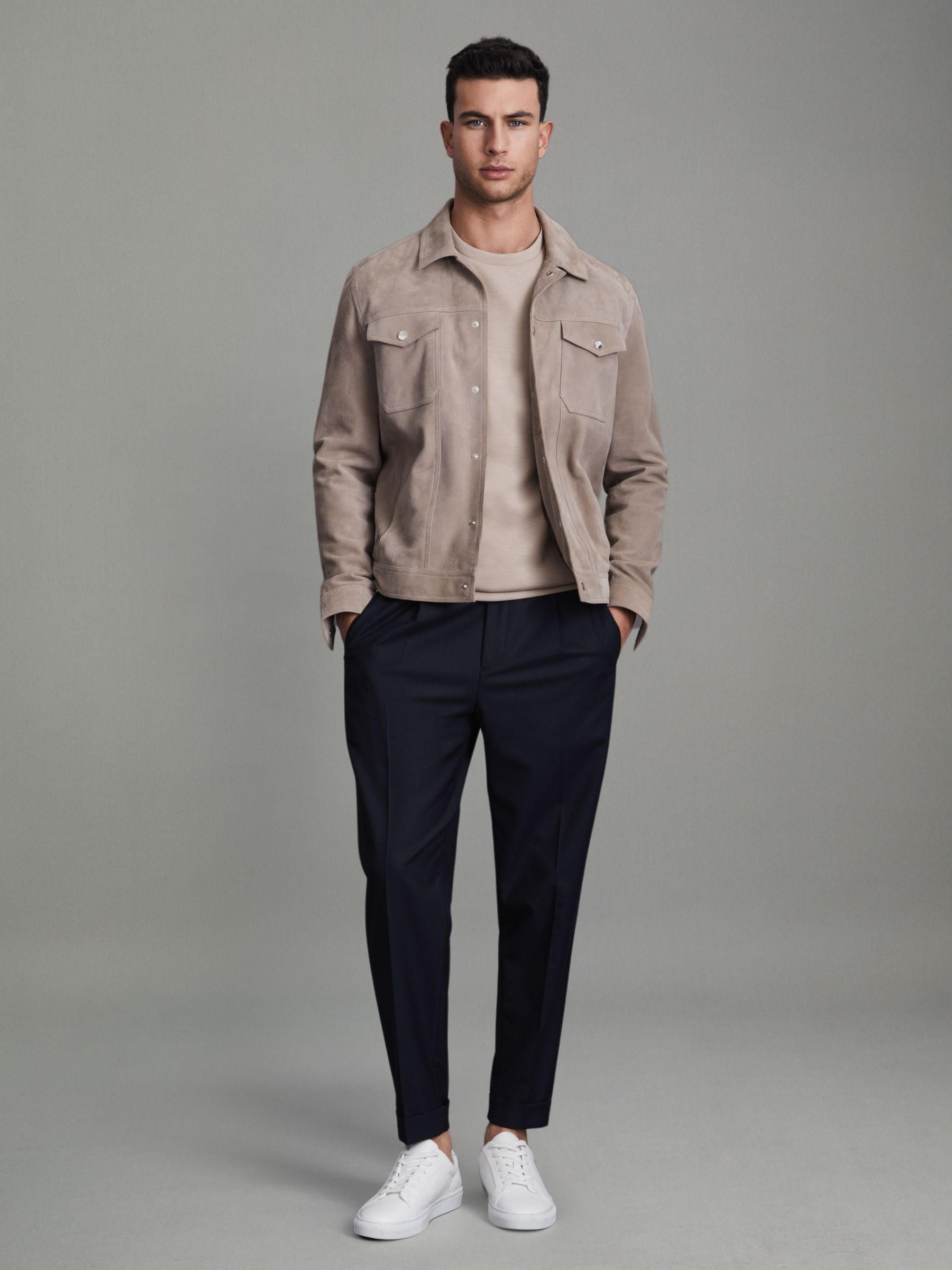 Interlock Jersey Crew Neck T-Shirt in Oatmeal - Image 3 of 6