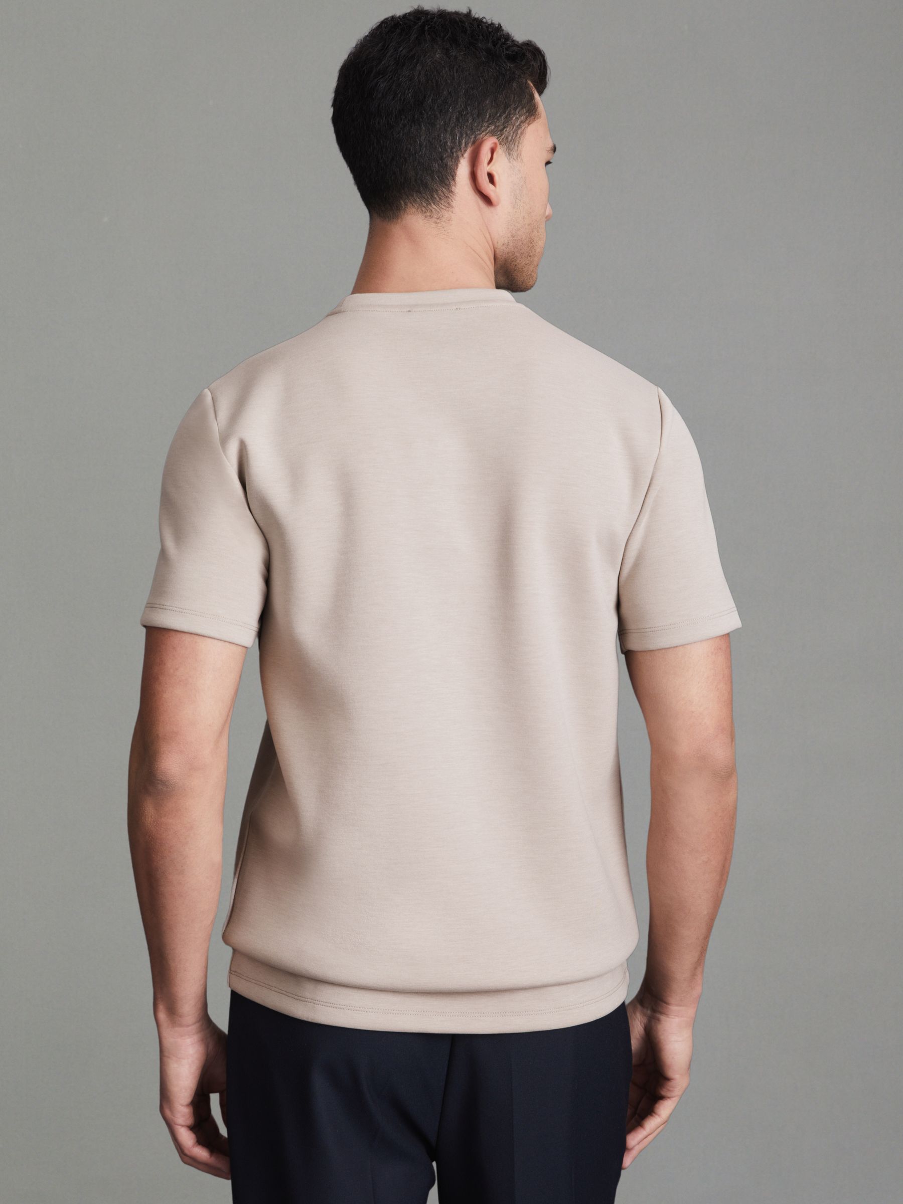 Interlock Jersey Crew Neck T-Shirt in Oatmeal - Image 5 of 6