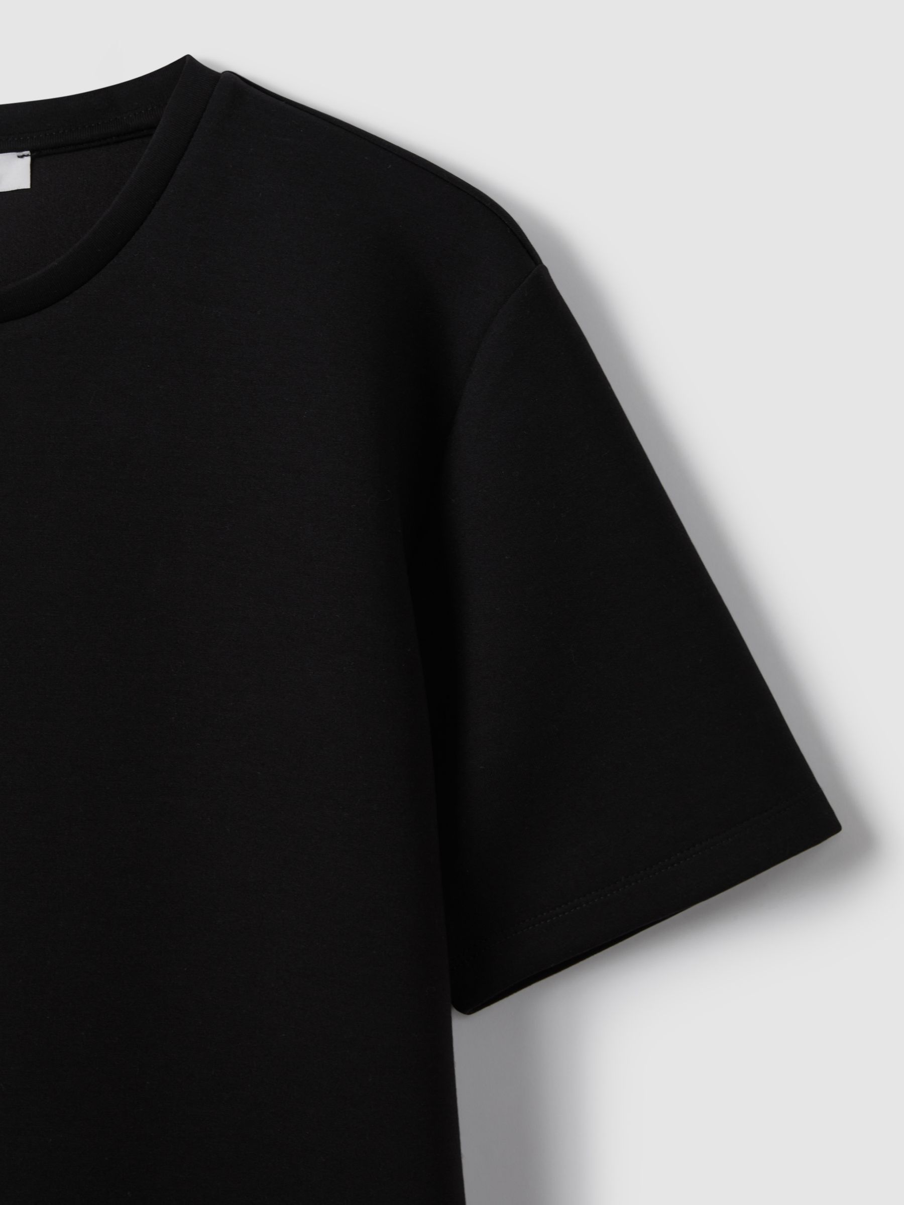 Interlock Jersey Crew Neck T-Shirt in Black - Image 6 of 6