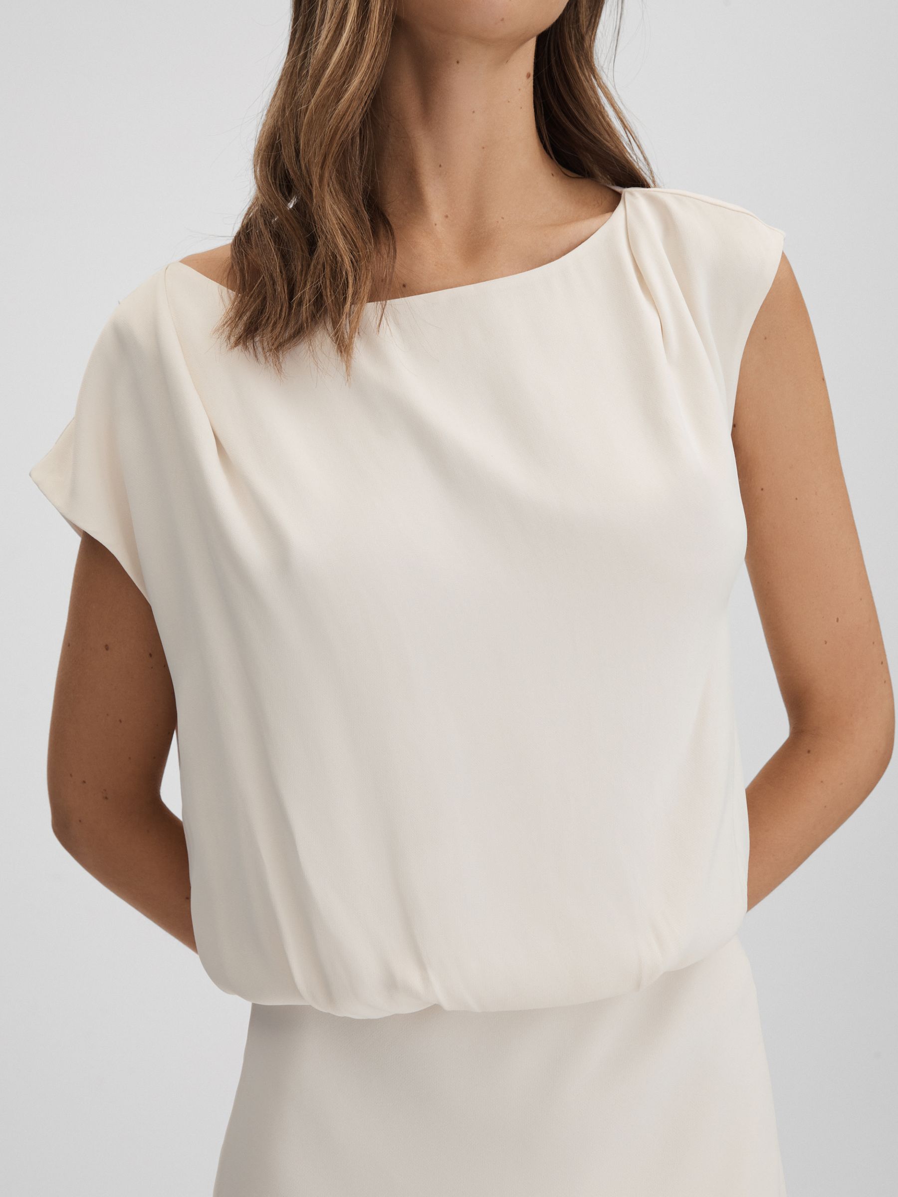 Draped Maxi Dress in Ivory - Image 4 of 6
