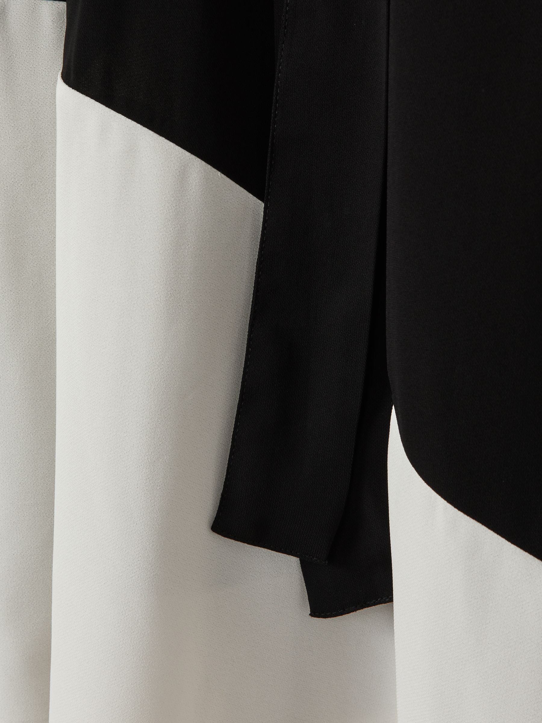 Colourblock Midi Skirt in Black/Cream - Image 7 of 7
