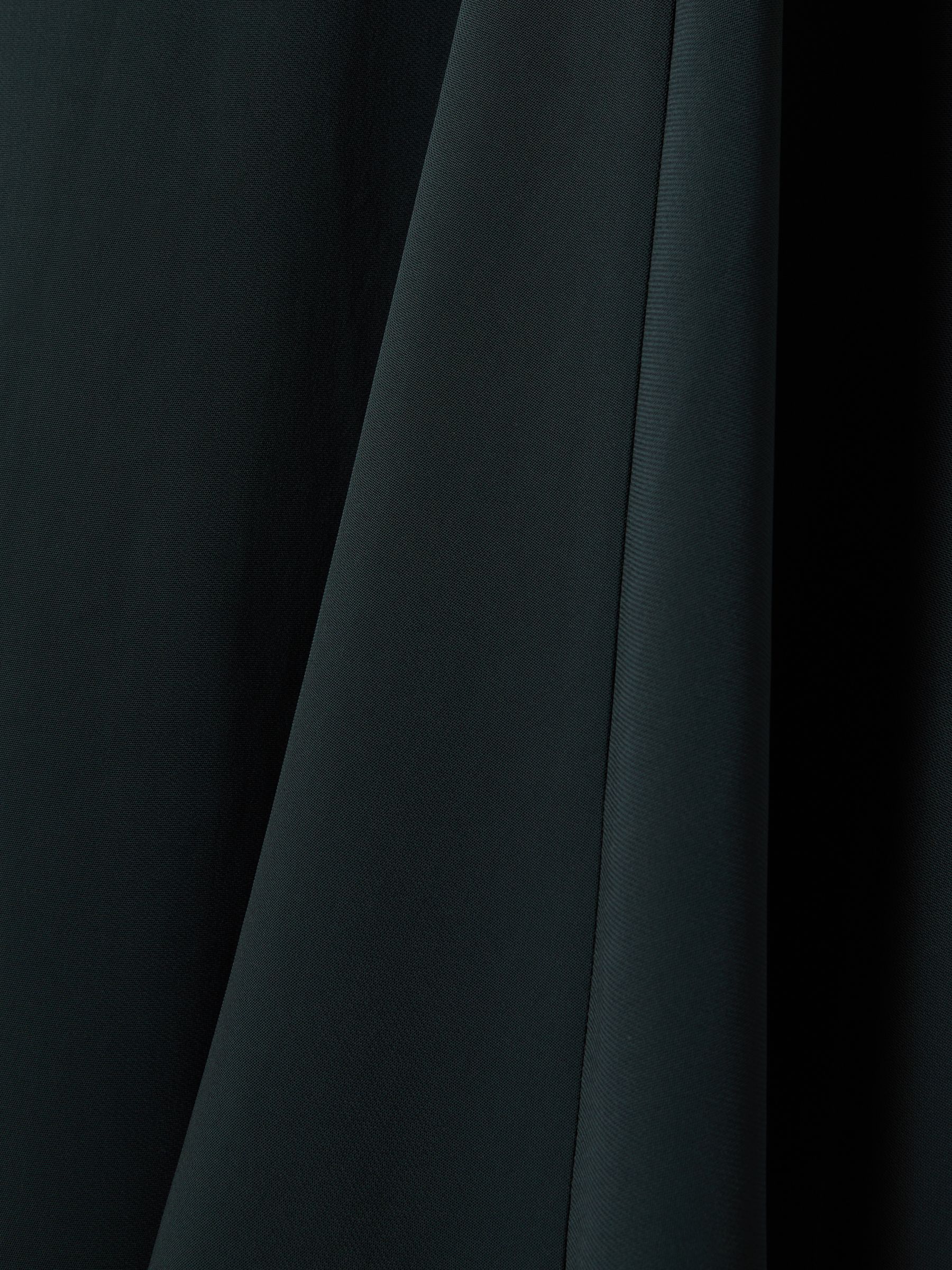 Fitted Asymmetric Midi Dress in Dark Green - Image 7 of 7