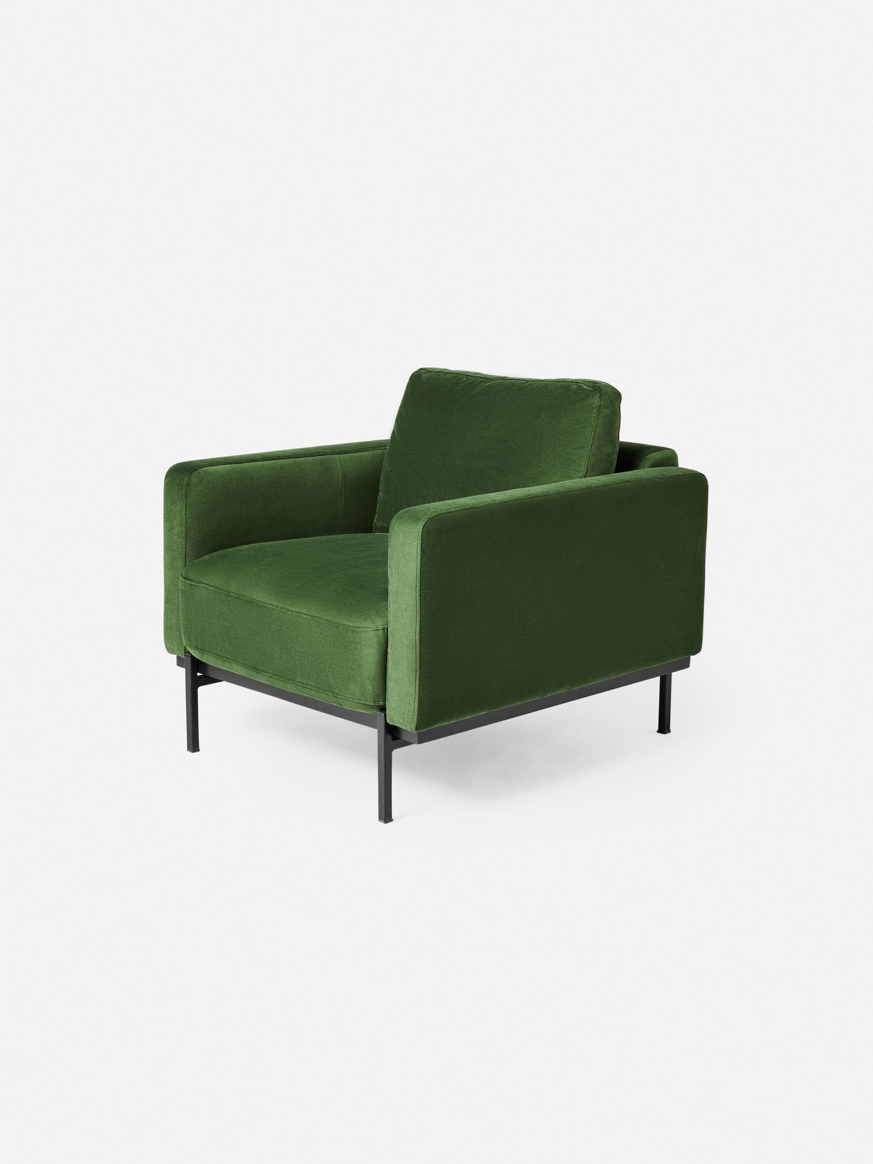 Jarrod Accent Chair in Matt Velvet Grass Green - Image 4 of 5