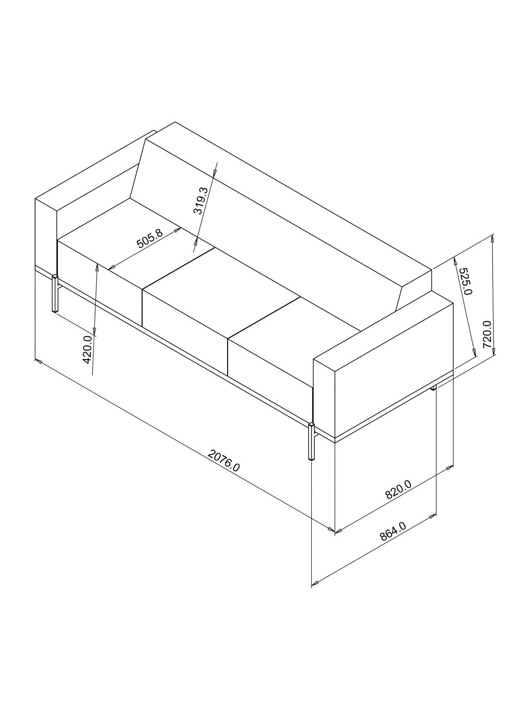 Jarrod 3 Seater Sofa in Soft Boucle Paper White - Image 3 of 3