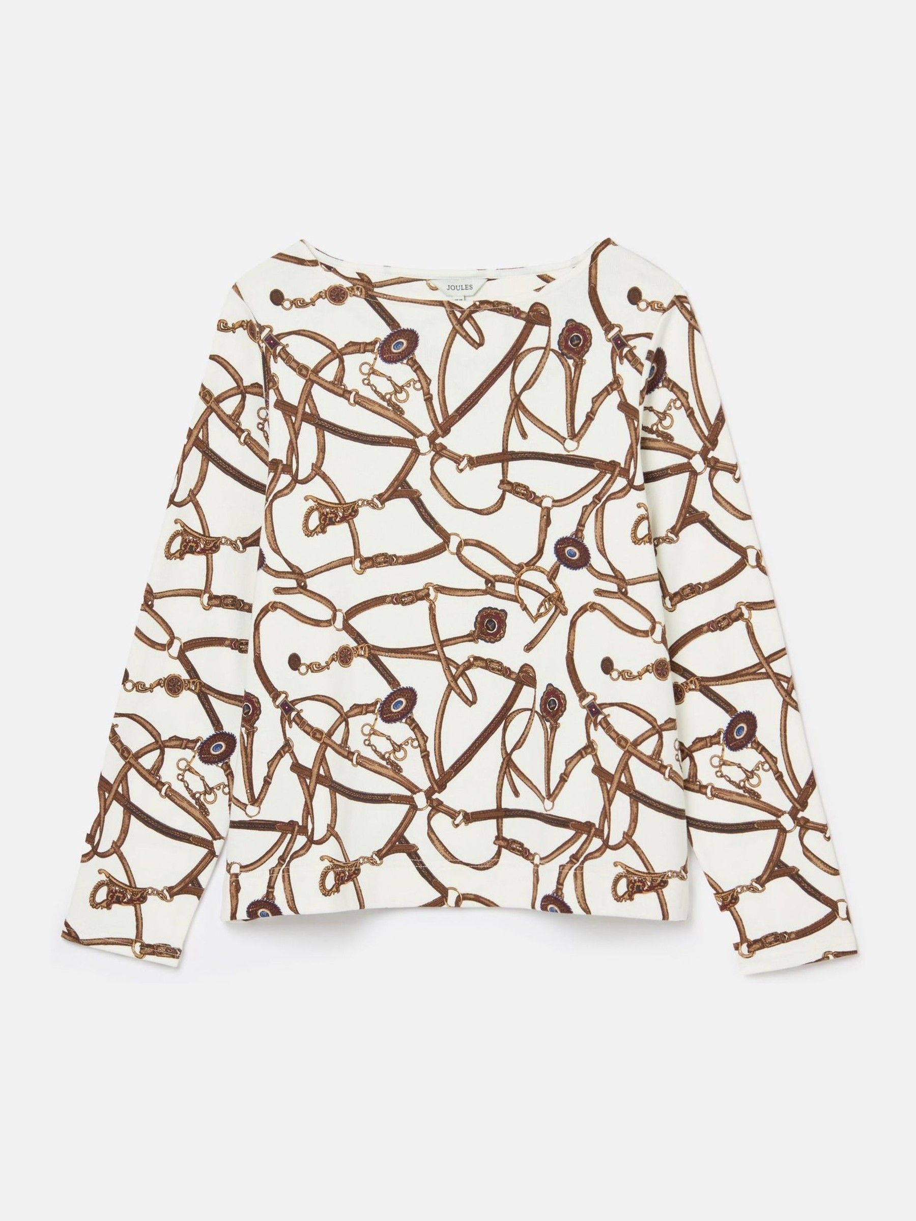 Harbour Cream Bridle Boat Neck Printed Top - Image 6 of 6