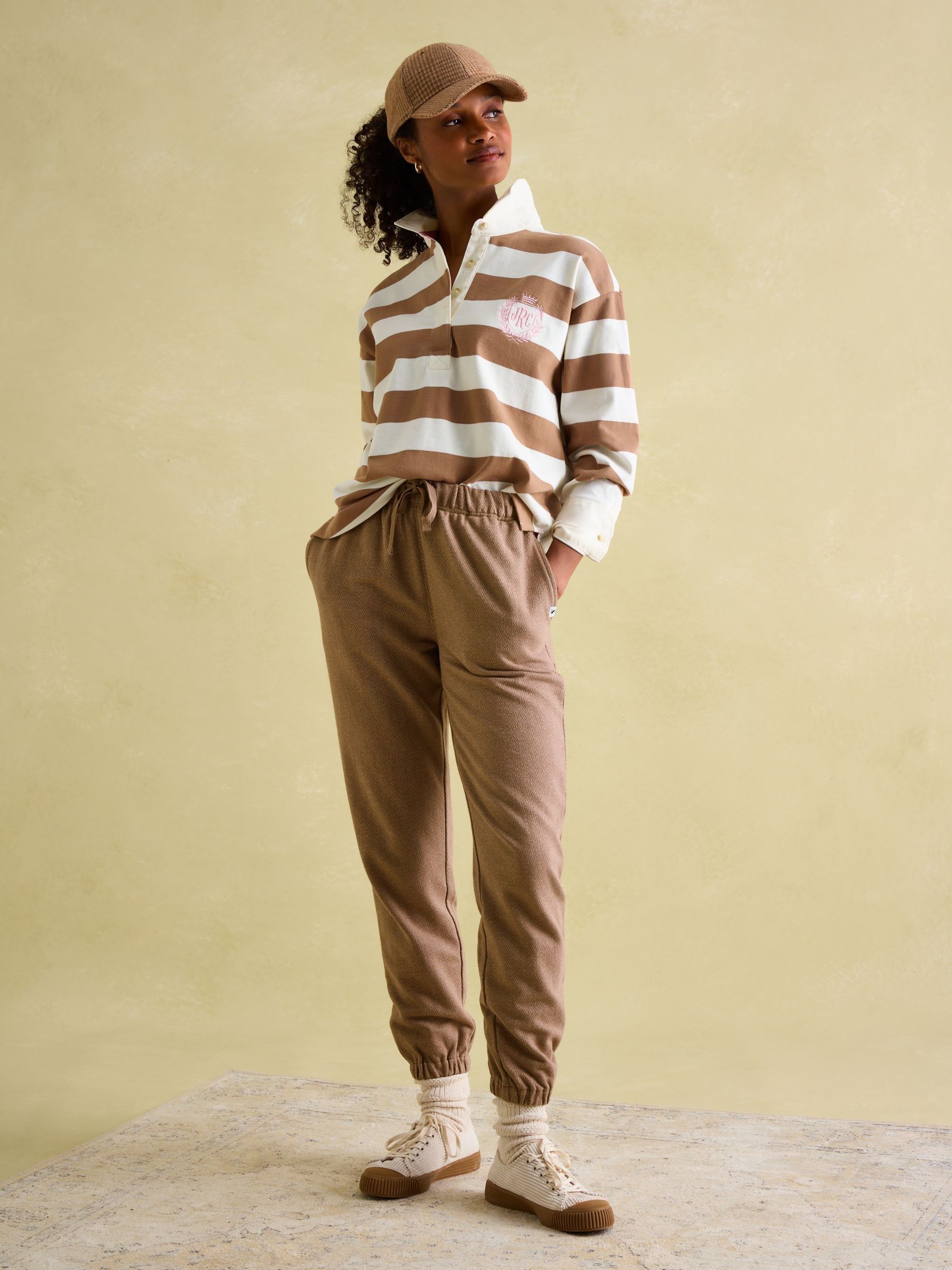 Lara Tan Brown Boxy Fit Rugby Shirt - Image 3 of 8