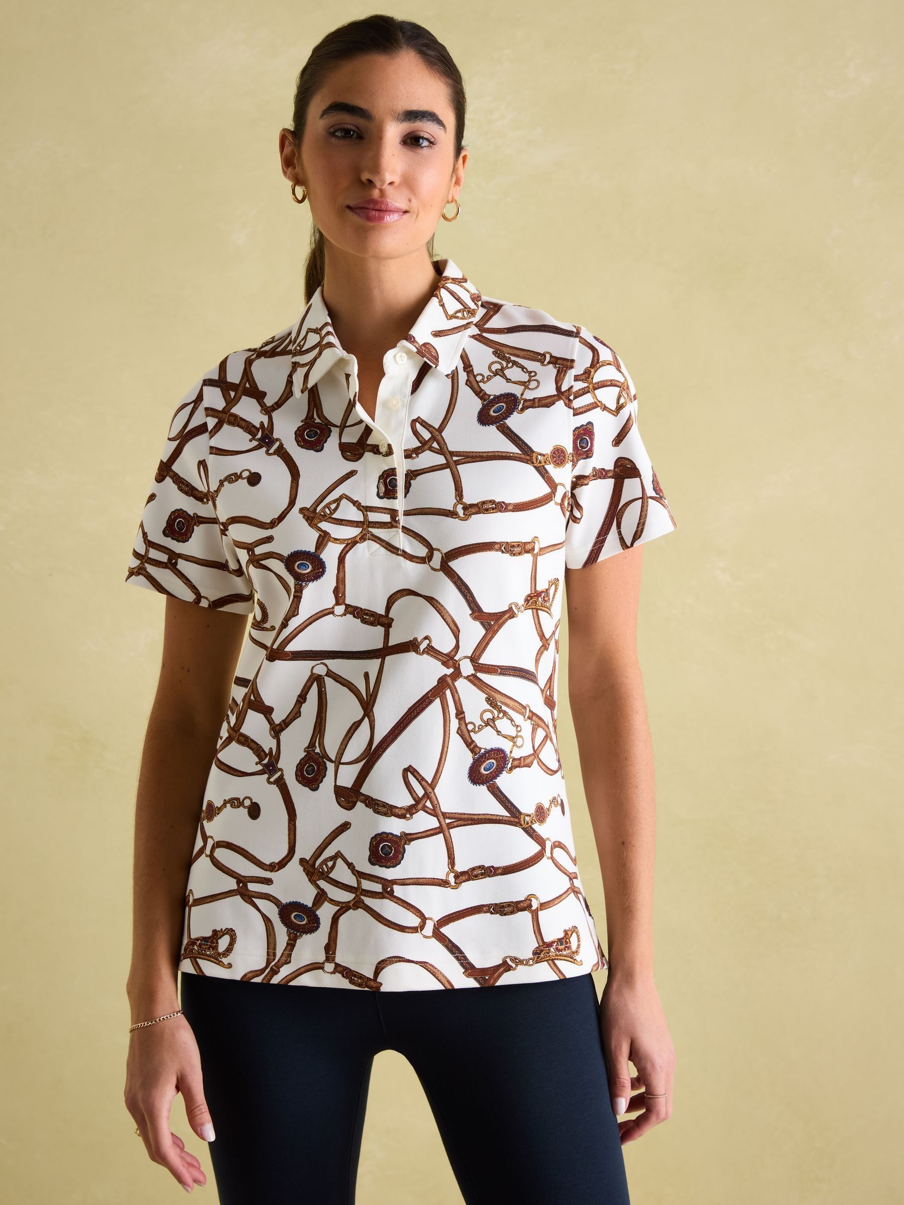 Barbury Cream Bridle Print Polo Shirt - Image 1 of 7