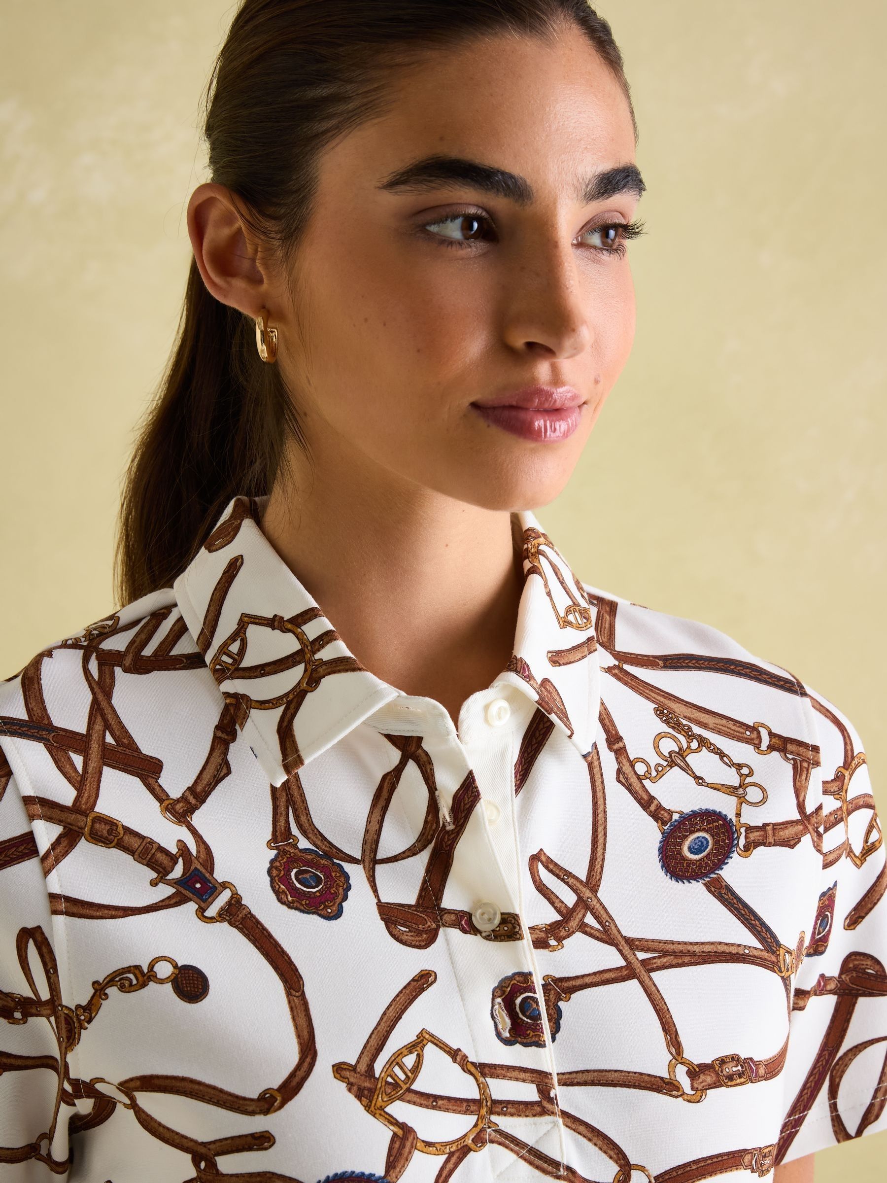 Barbury Cream Bridle Print Polo Shirt - Image 4 of 7