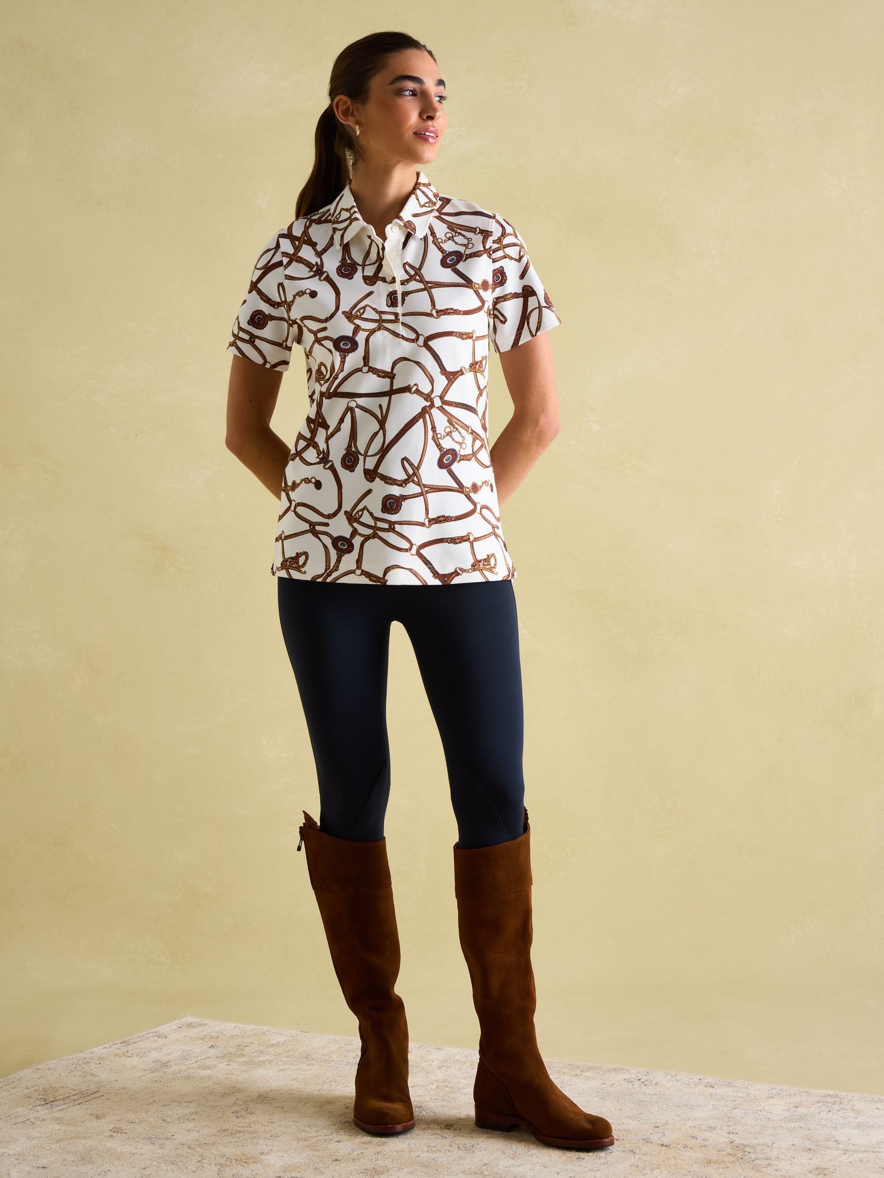 Barbury Cream Bridle Print Polo Shirt - Image 6 of 7