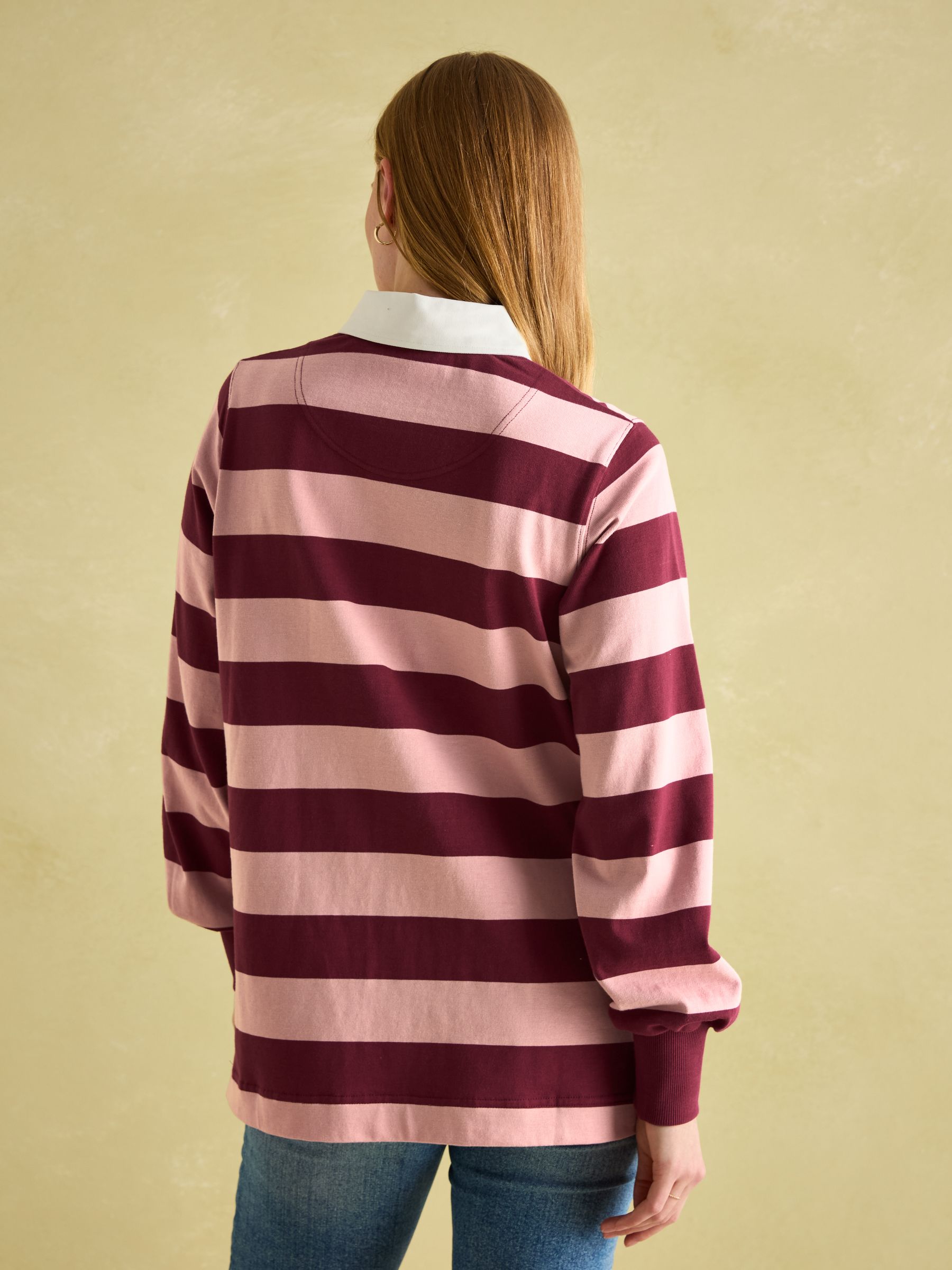 Sammie Pink & Red Striped Heavyweight Cotton Rugby Shirt - Image 2 of 7
