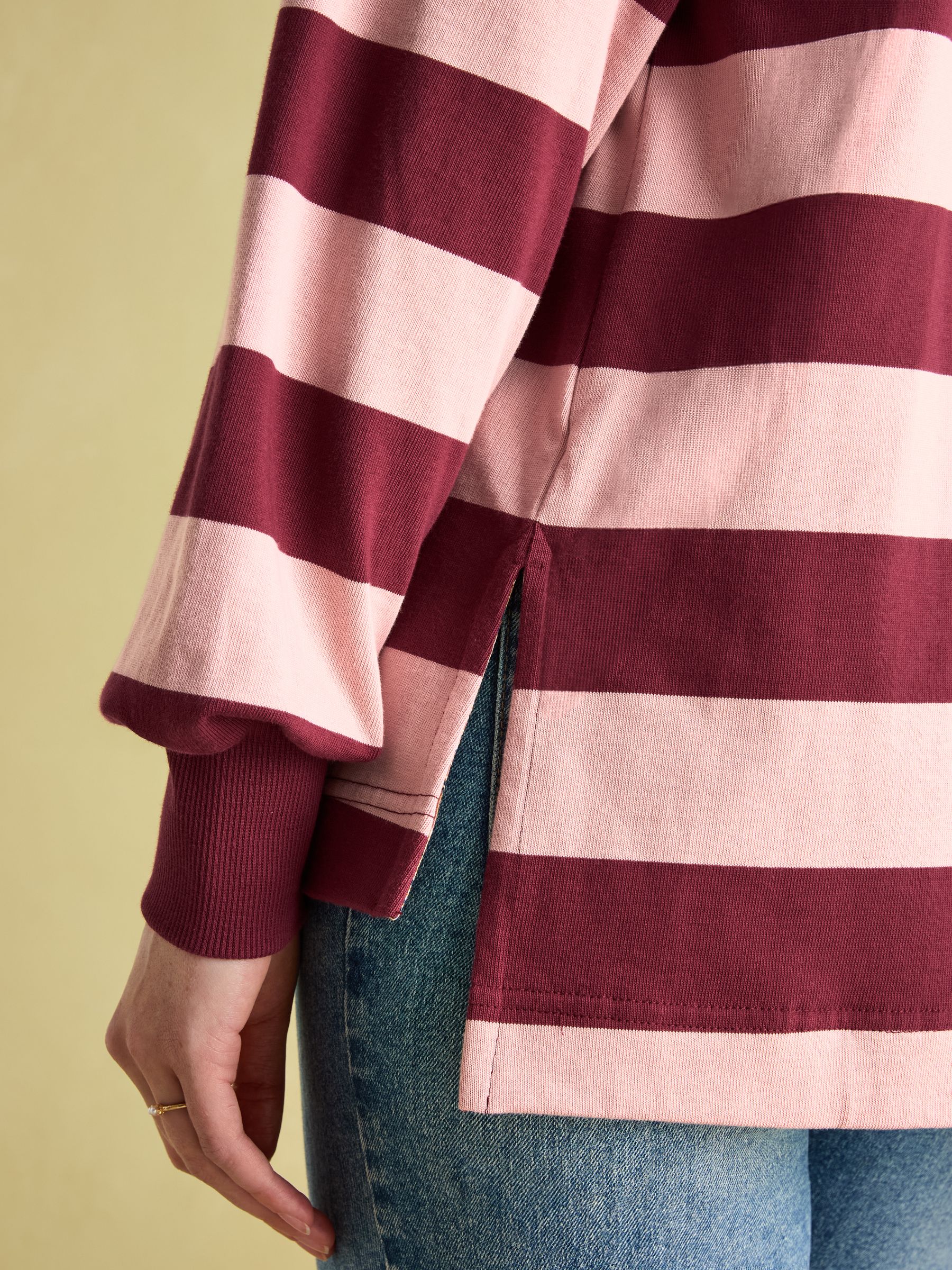 Sammie Pink & Red Striped Heavyweight Cotton Rugby Shirt - Image 5 of 7