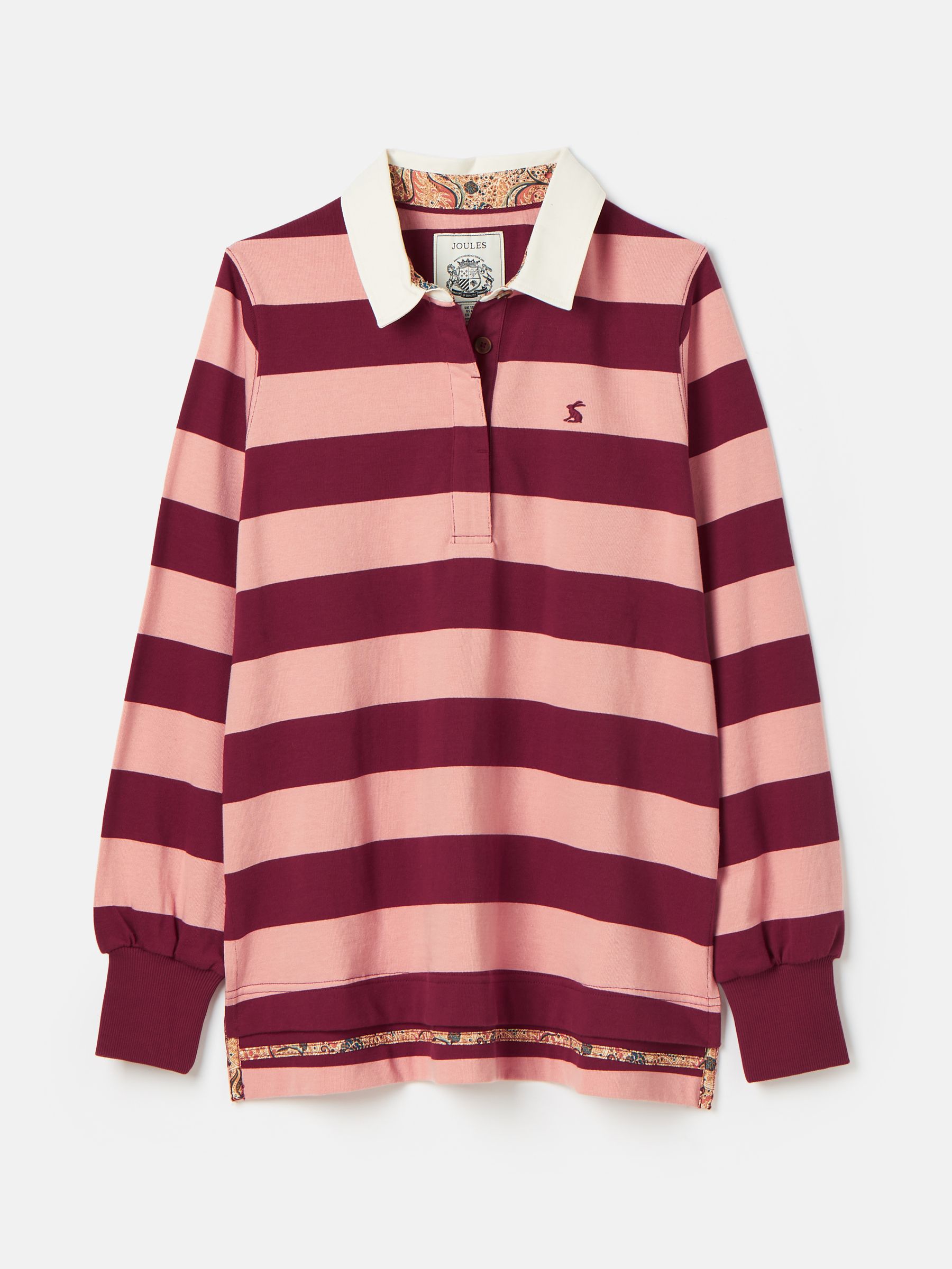 Sammie Pink & Red Striped Heavyweight Cotton Rugby Shirt - Image 7 of 7