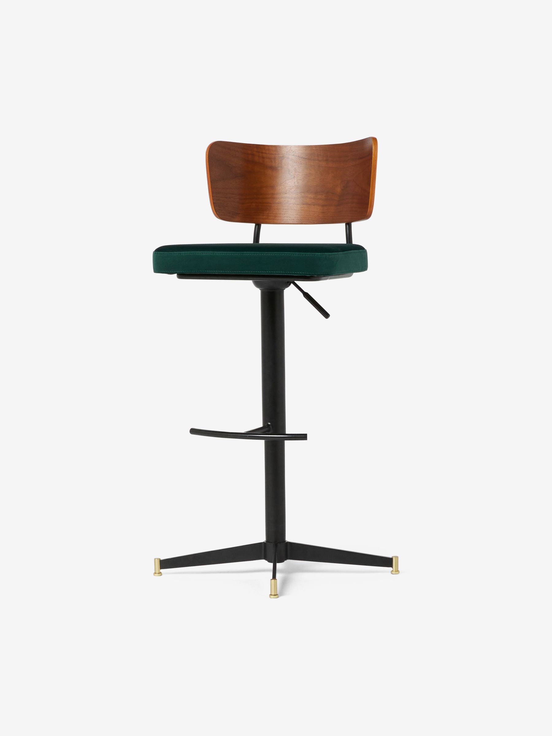 Amalyn Bar Stool in Velvet in Green - Image 4 of 4