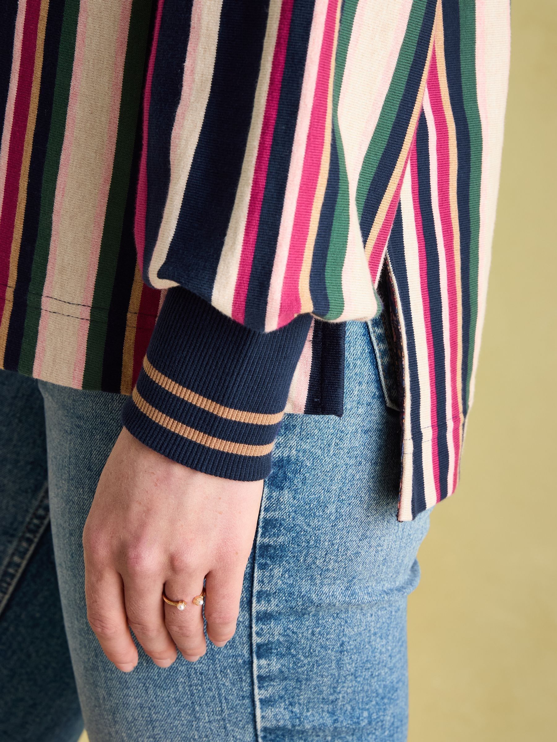Sammie Multi Striped Heavyweight Cotton Rugby Shirt | Joules Sammie Multi Striped Heavyweight Cotton Rugby Shirt | Joules