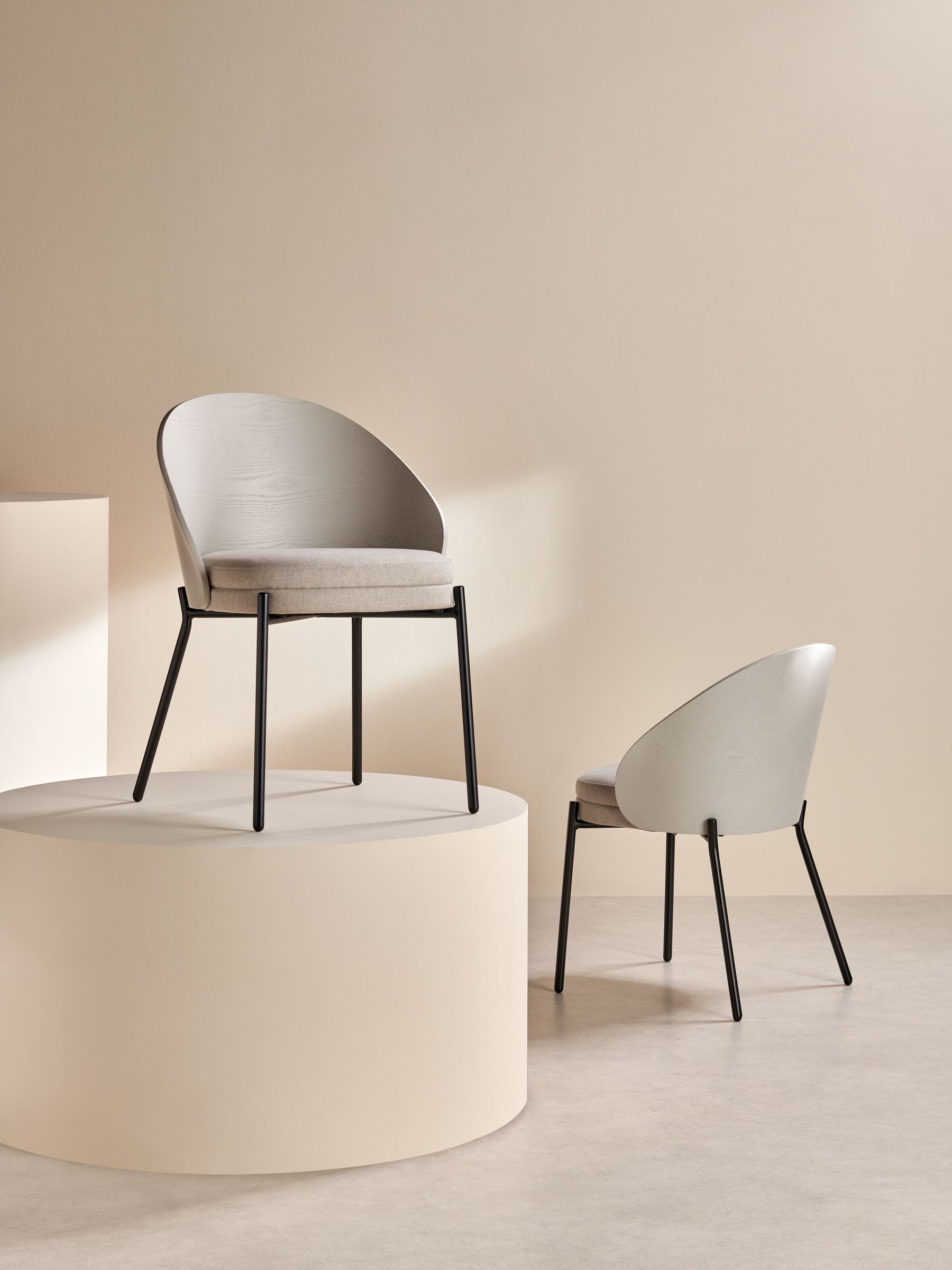 Set of 2 Talia Dining Chairs in Grey - Image 4 of 6