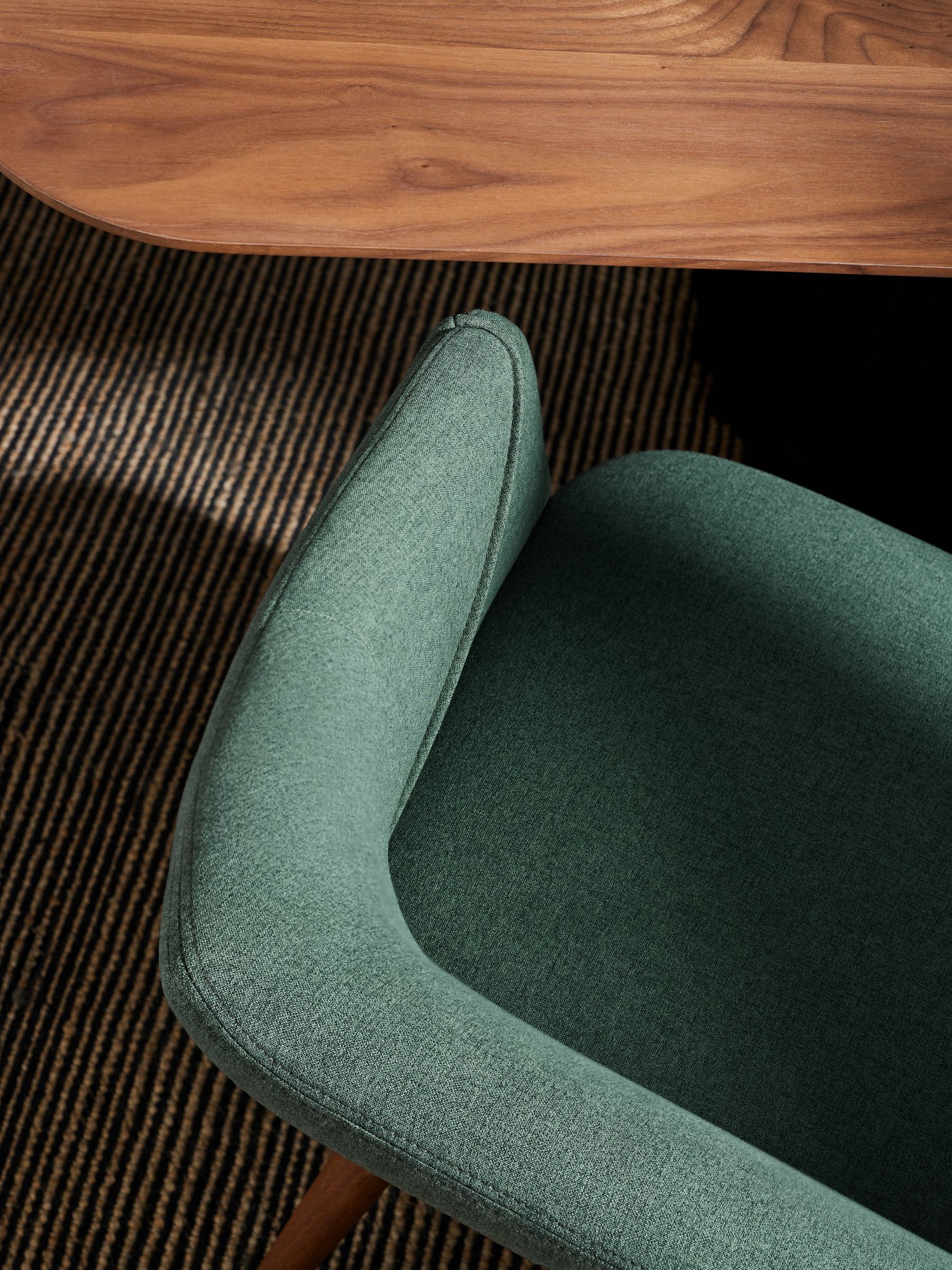 Lule Dining Bench in Bay Green and Walnut Legs - Image 2 of 3