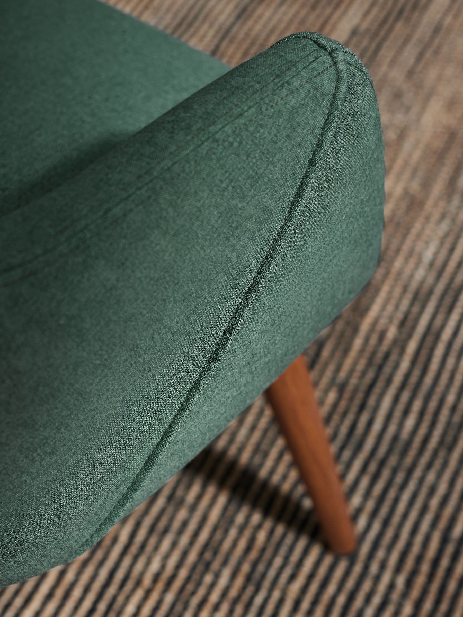 Lule Dining Bench in Bay Green and Walnut Legs - Image 3 of 3