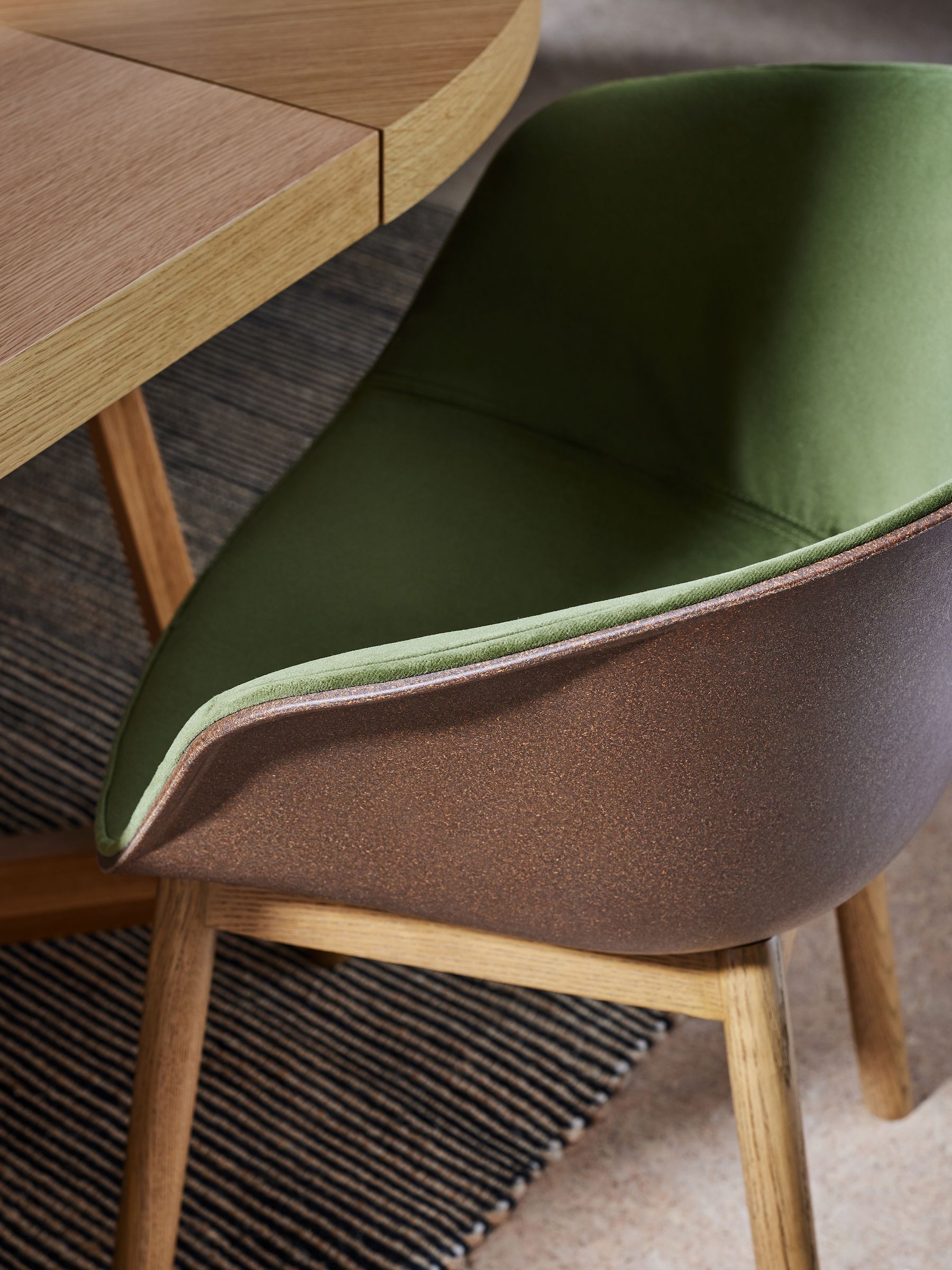 Helle Dining Chair in Brown and Green Velvet - Image 2 of 4