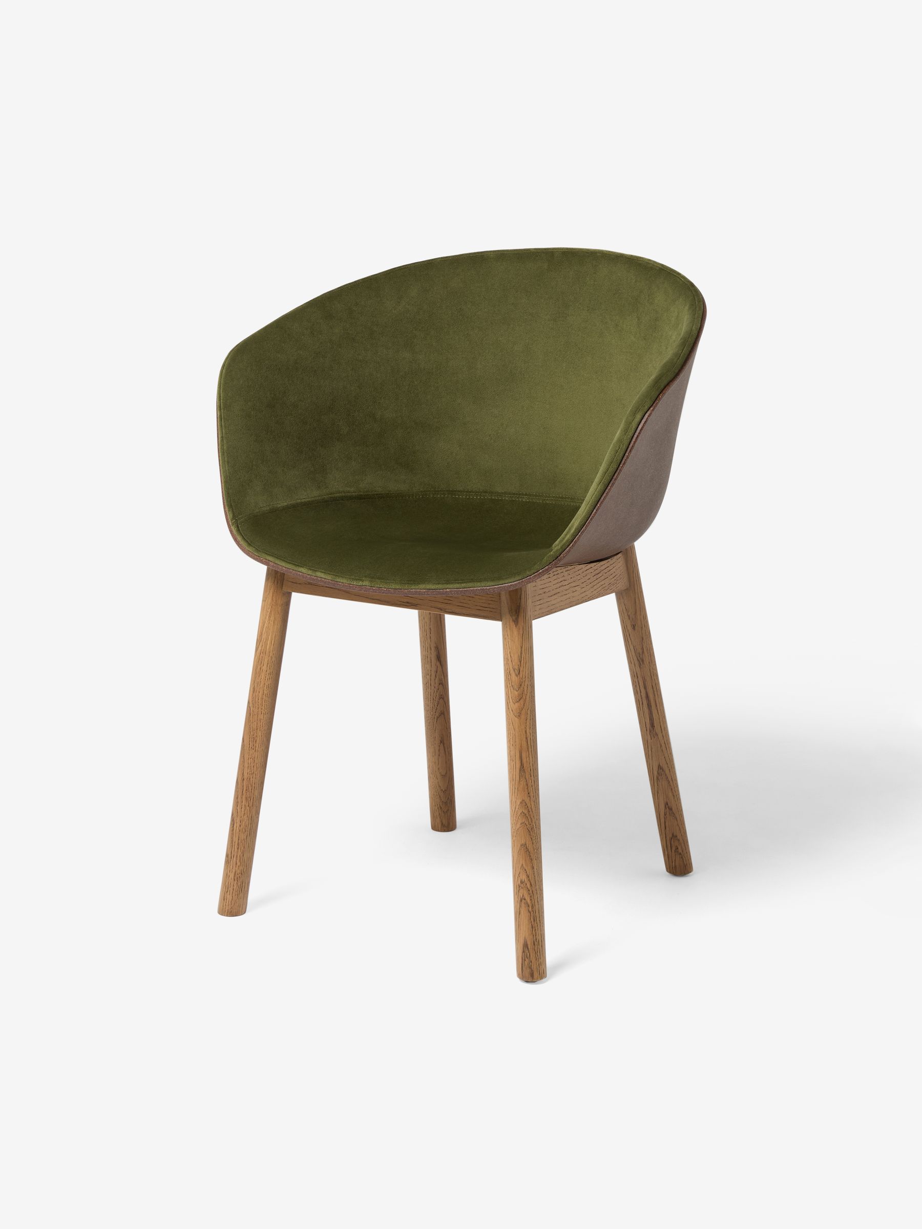 Helle Dining Chair in Brown and Green Velvet - Image 4 of 4