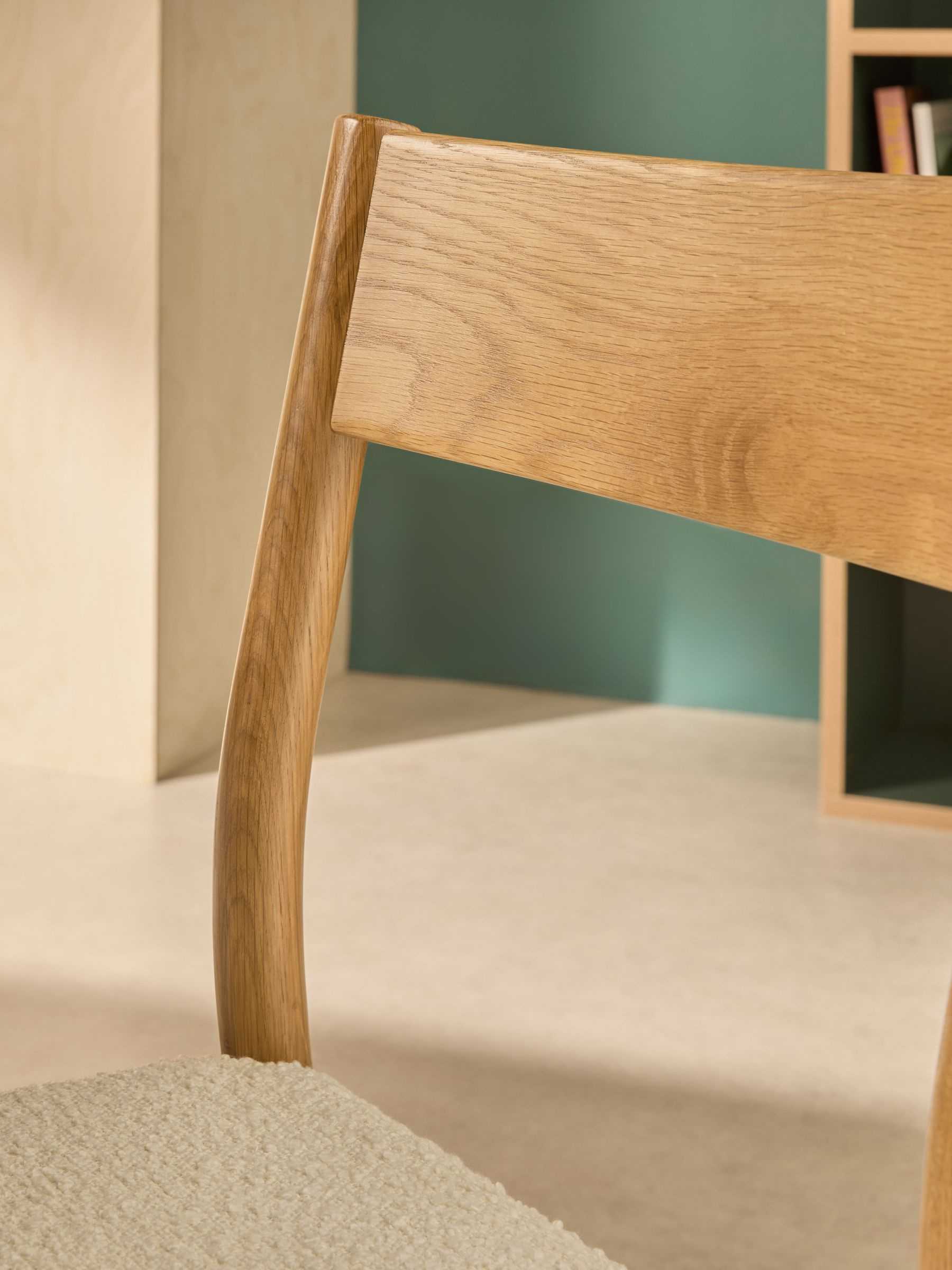 Set of 2 Rhye Dining Chair in Natural and Off White Boucle - Image 2 of 5