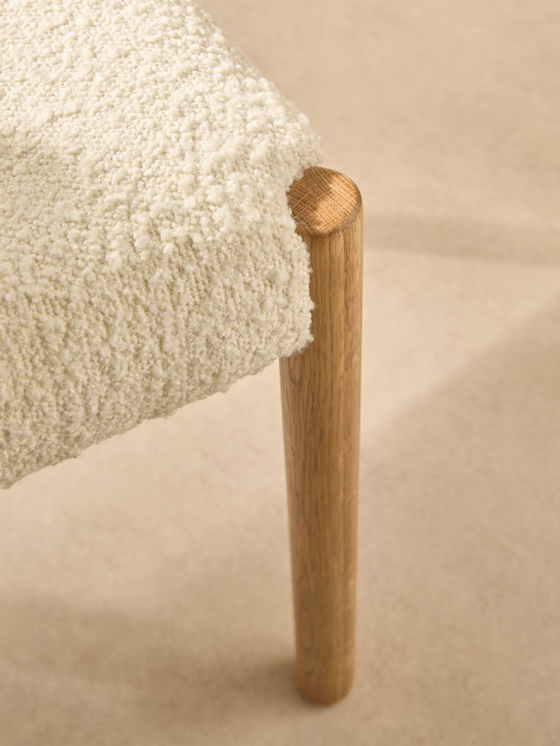 Set of 2 Rhye Dining Chair in Natural and Off White Boucle - Image 3 of 5
