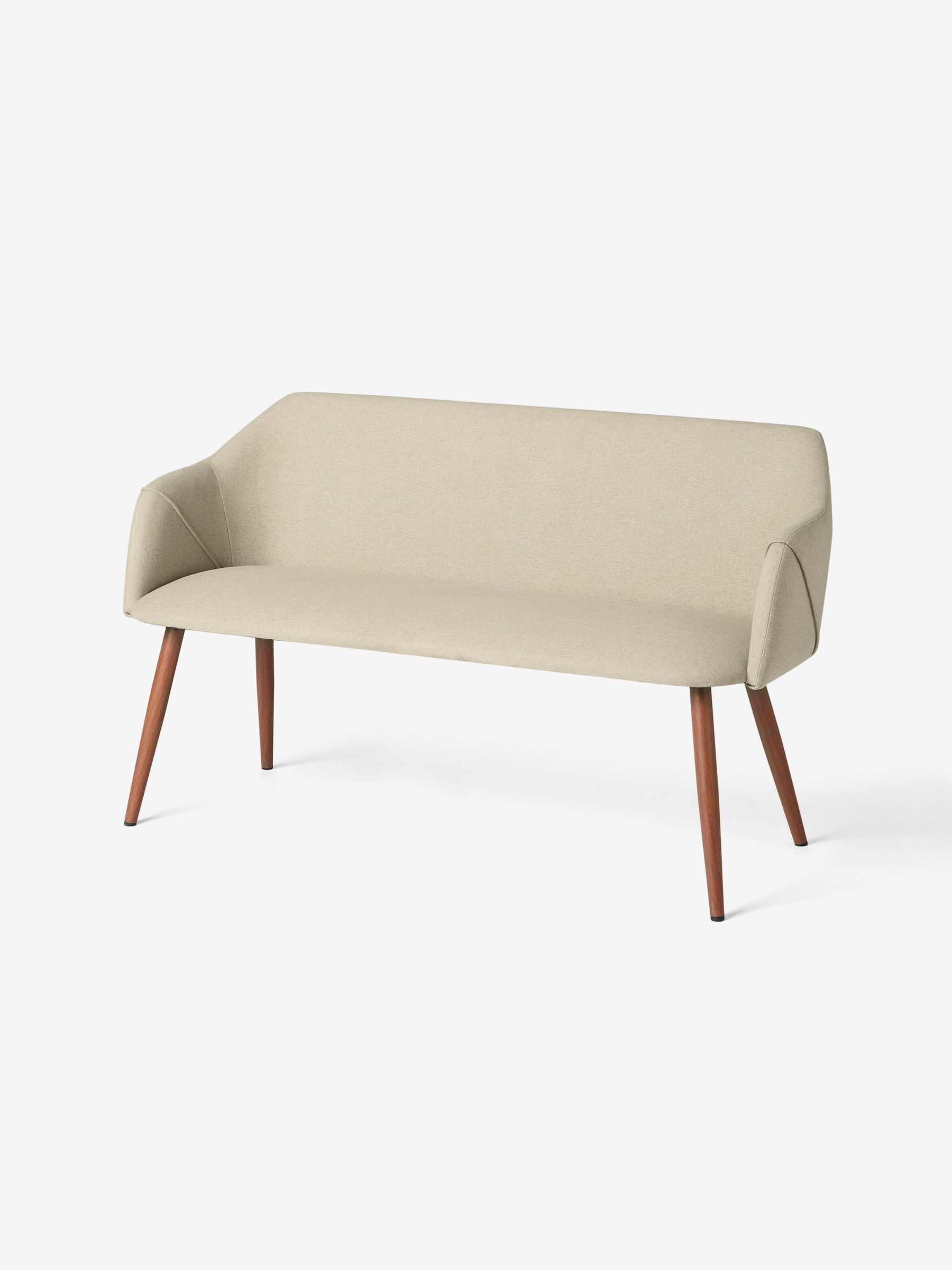 Lule Dining Bench in Ecru Marl and Walnut - Image 2 of 4