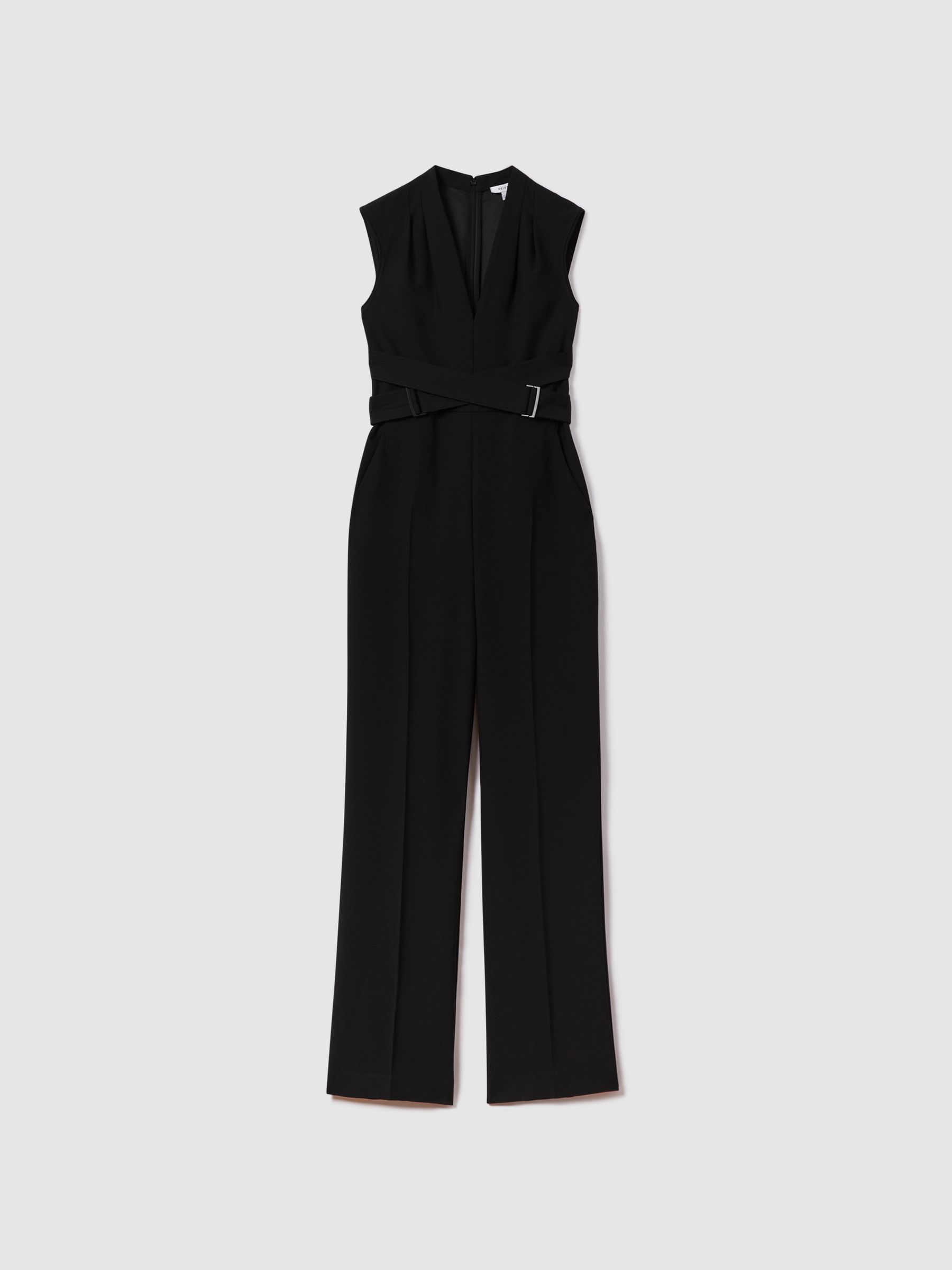 Fitted Belt Strap Jumpsuit in Black - Image 2 of 6