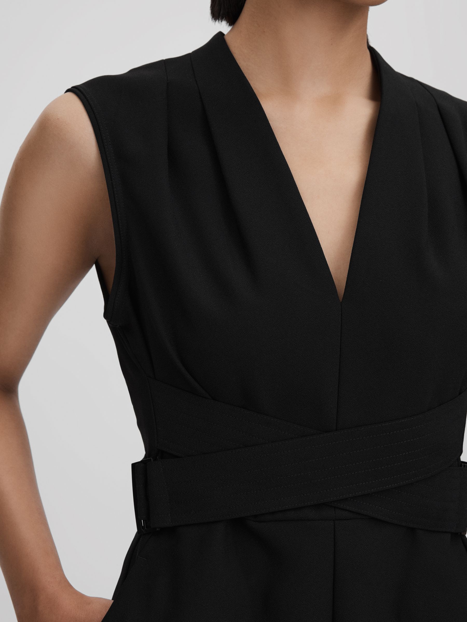 Fitted Belt Strap Jumpsuit in Black - Image 4 of 6