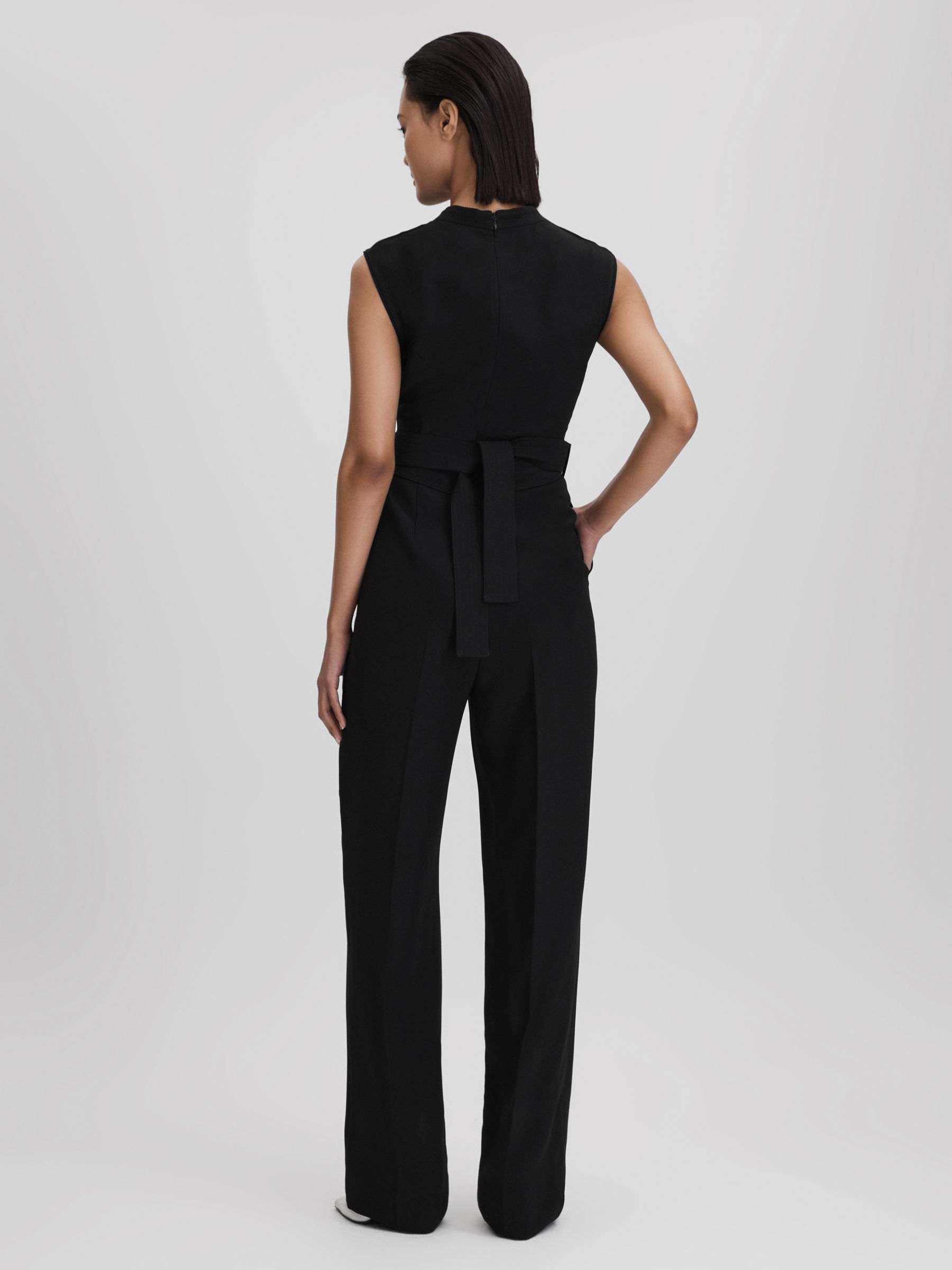 Fitted Belt Strap Jumpsuit in Black - Image 5 of 6