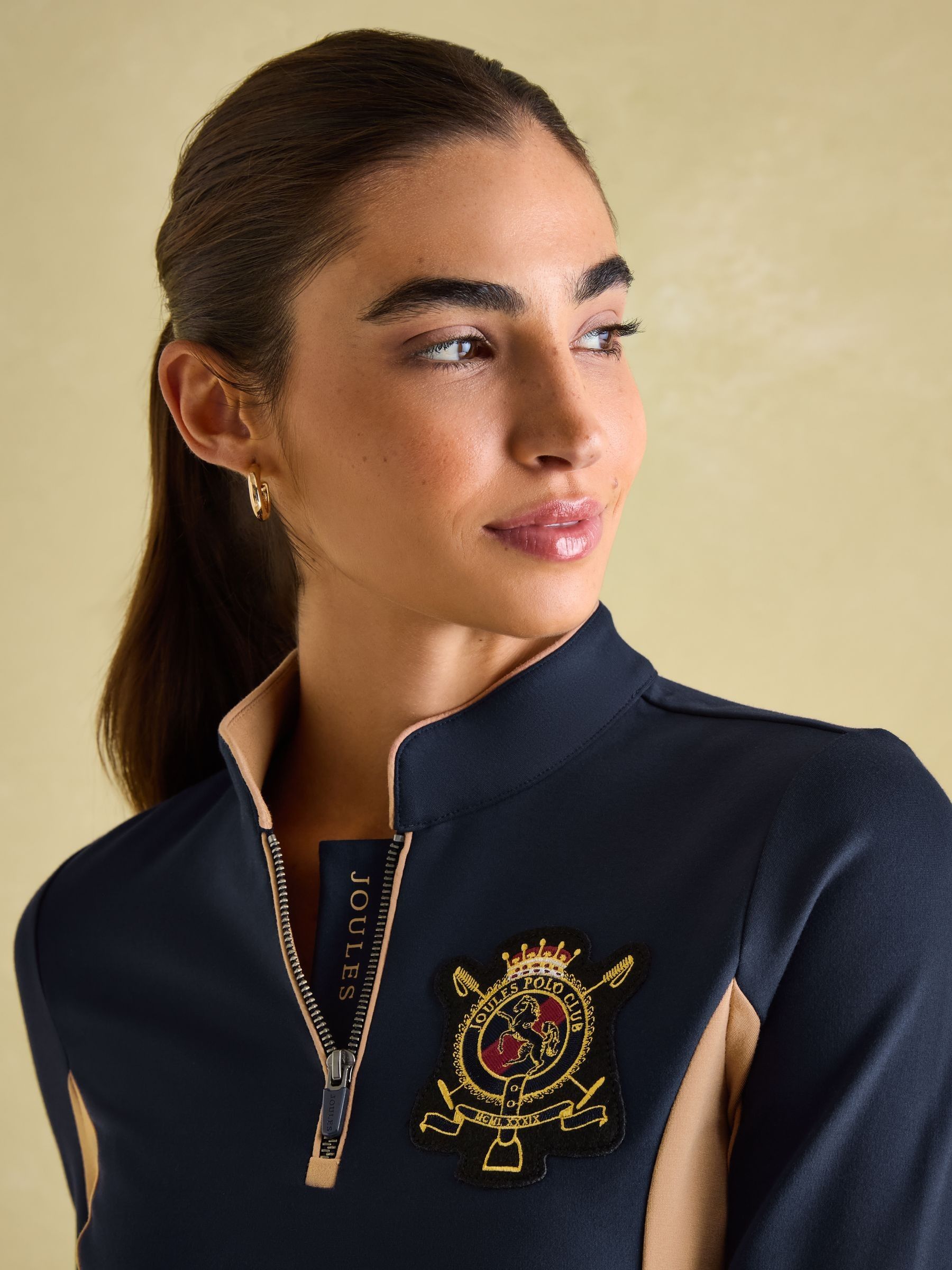 Faymere Navy Embellished Long Sleeve Top - Image 4 of 6