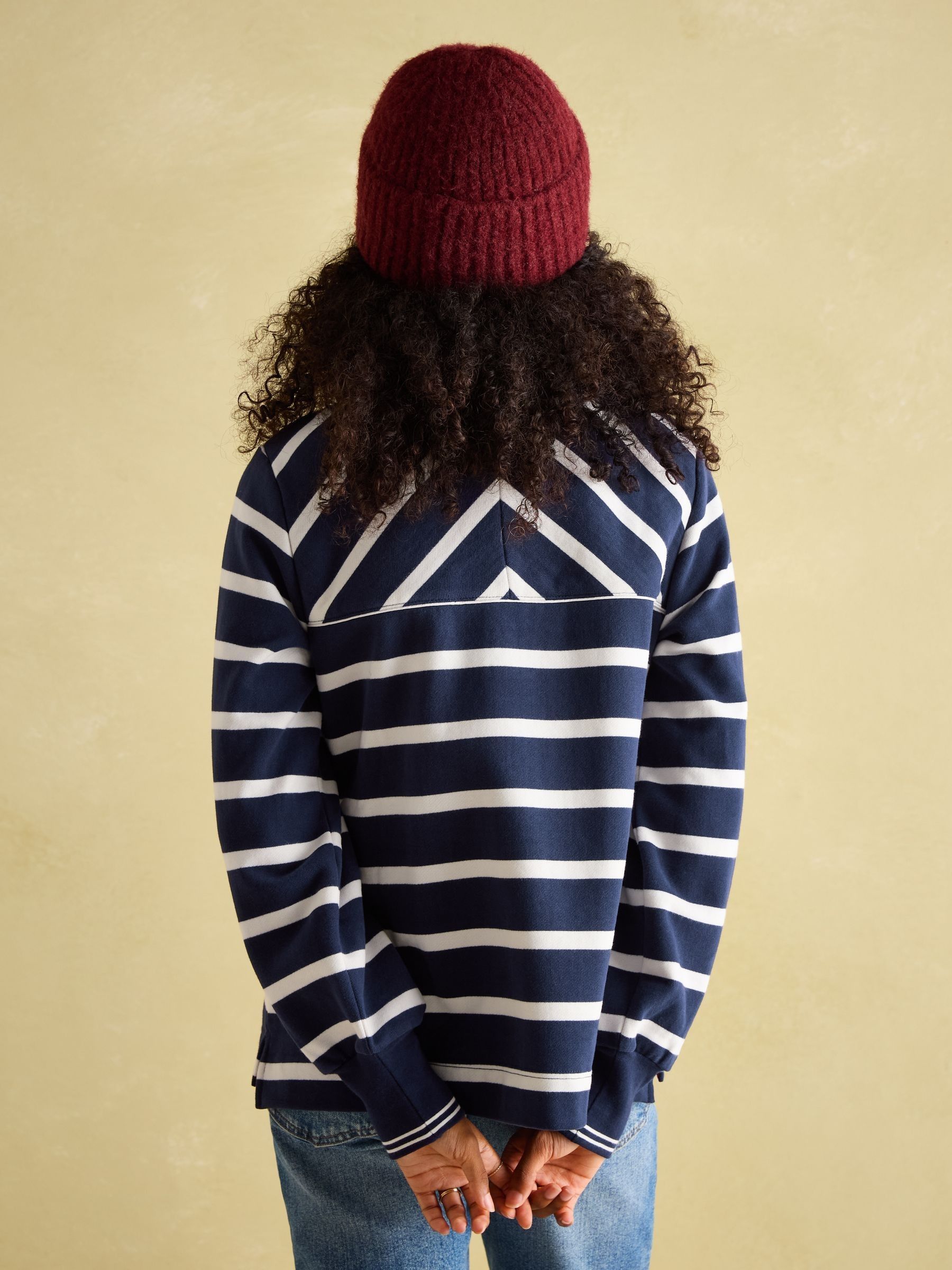 Burnham Navy Blue Heavyweight Cotton Funnel Neck Quarter Zip Sweatshirt - Image 2 of 7