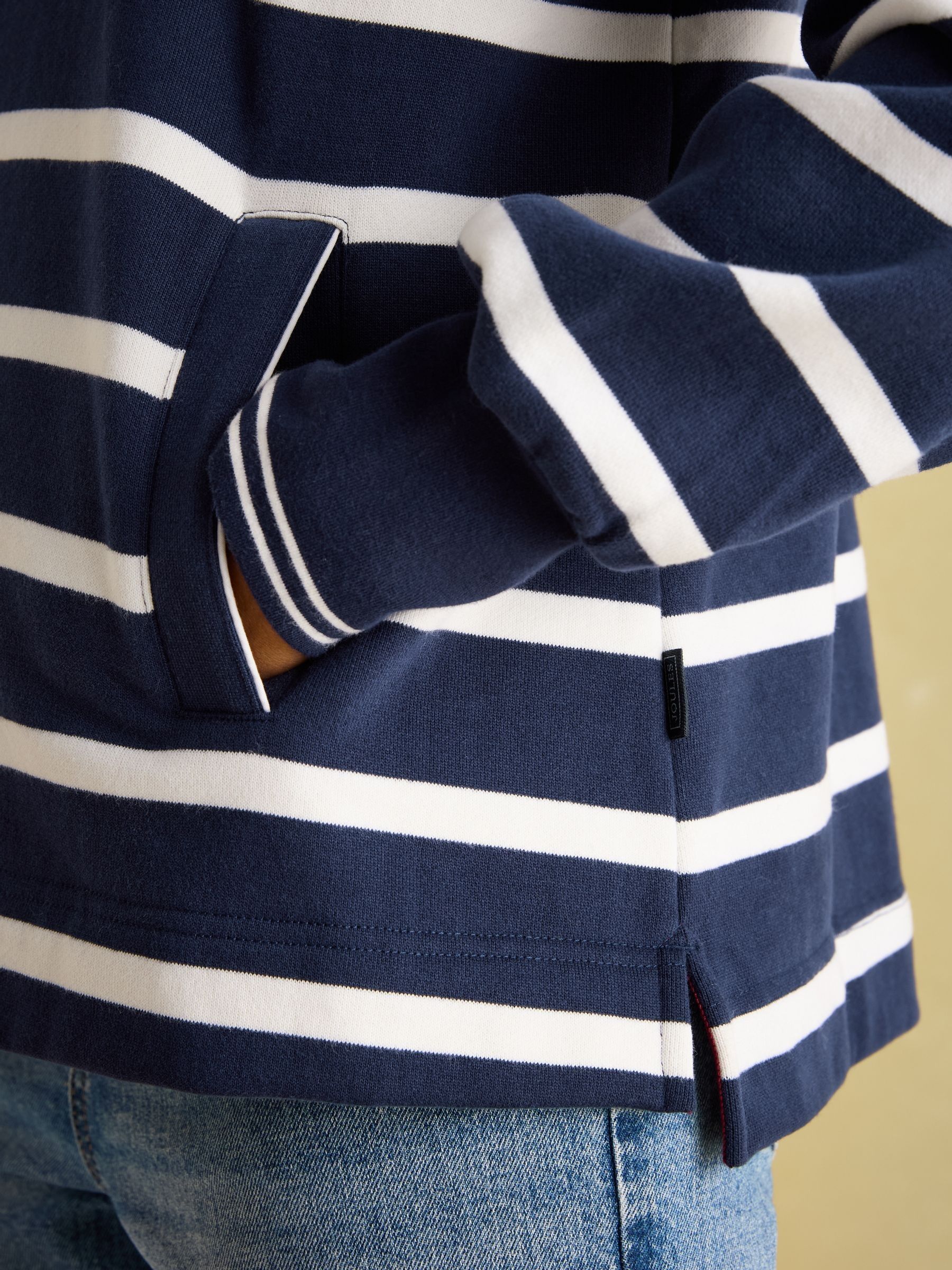 Burnham Navy Blue Heavyweight Cotton Funnel Neck Quarter Zip Sweatshirt - Image 6 of 7