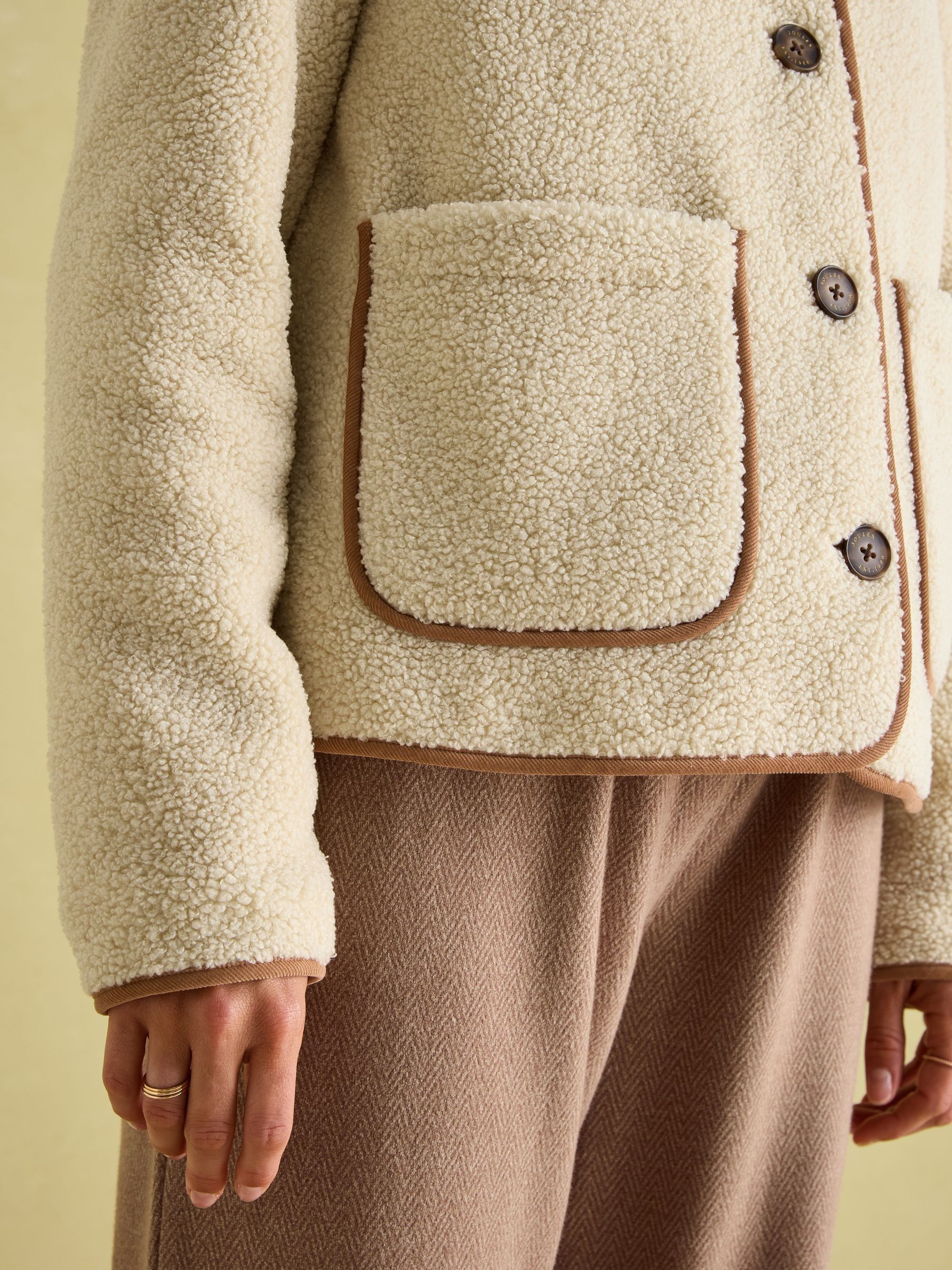 Sadie Cream Button Down Fleece Jacket - Image 10 of 11