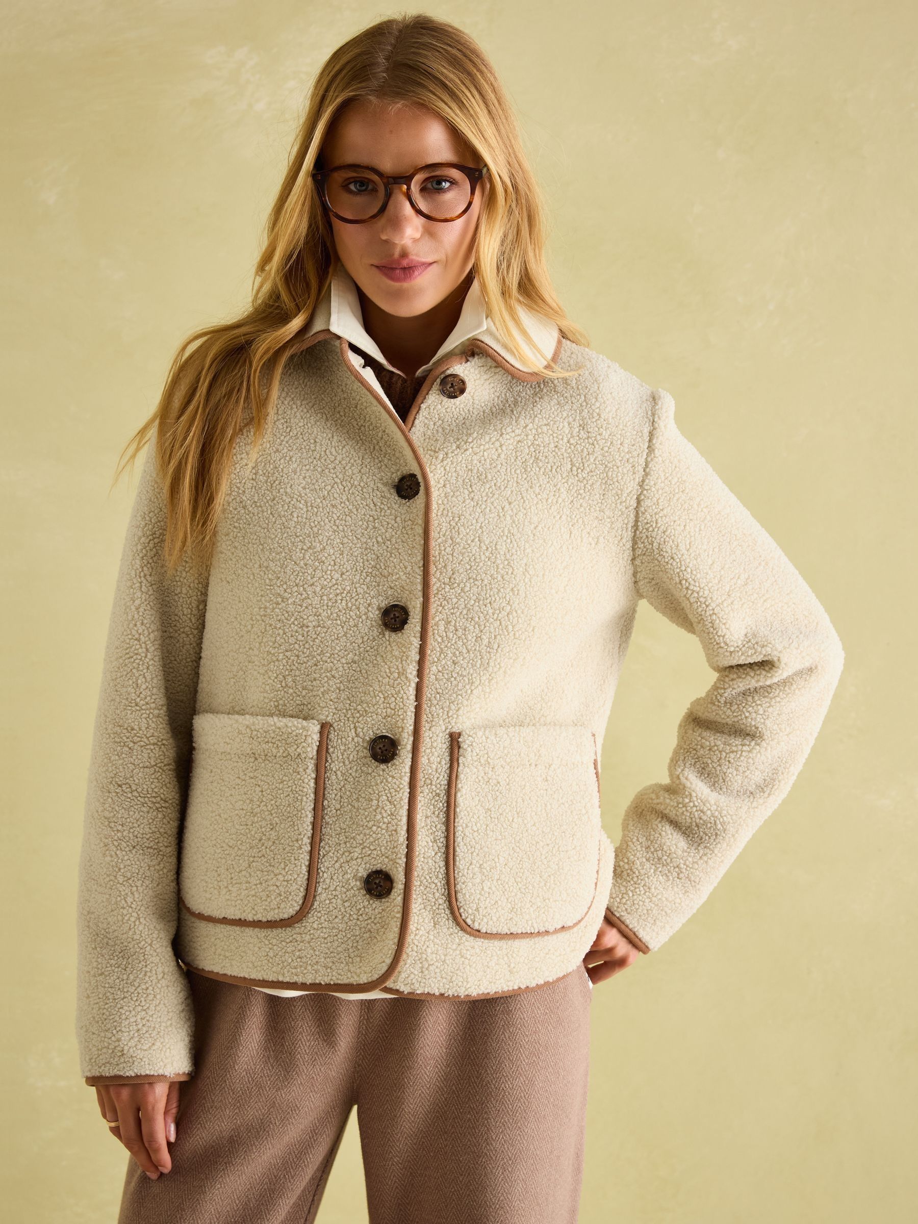 Sadie Cream Button Down Fleece Jacket - Image 4 of 11