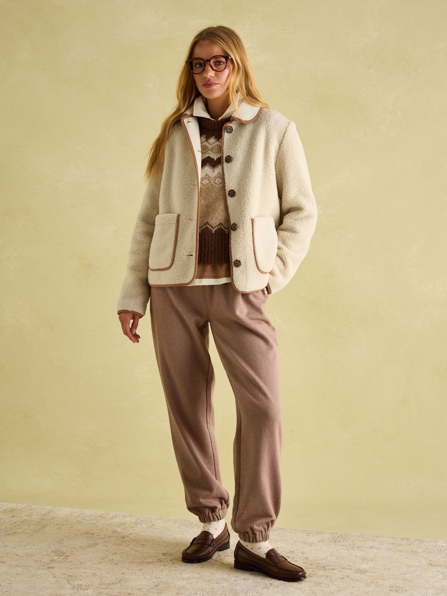 Sadie Cream Button Down Fleece Jacket - Image 6 of 11