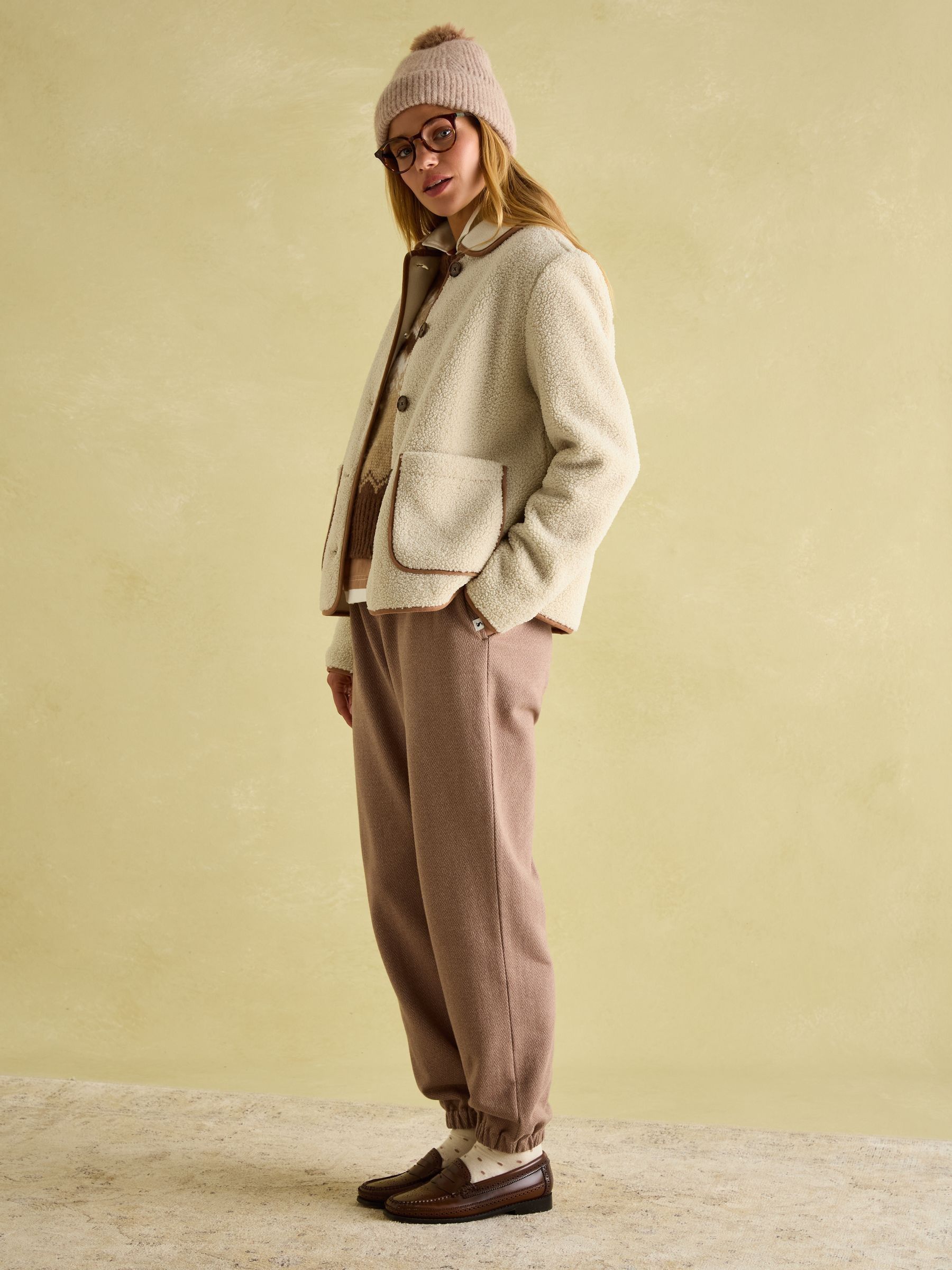 Sadie Cream Button Down Fleece Jacket - Image 9 of 11