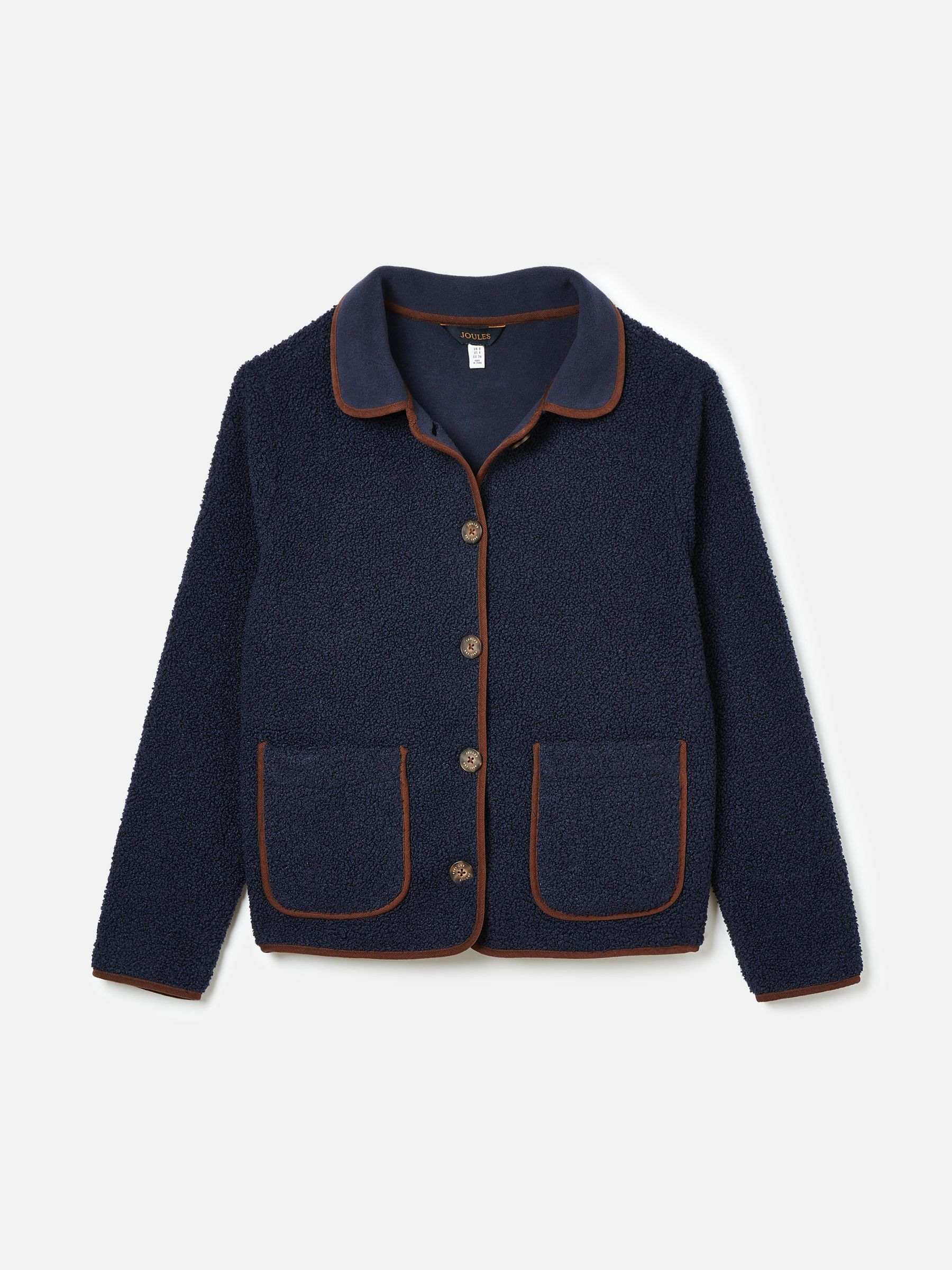 Sadie Navy Button Down Fleece Jacket - Image 1 of 1