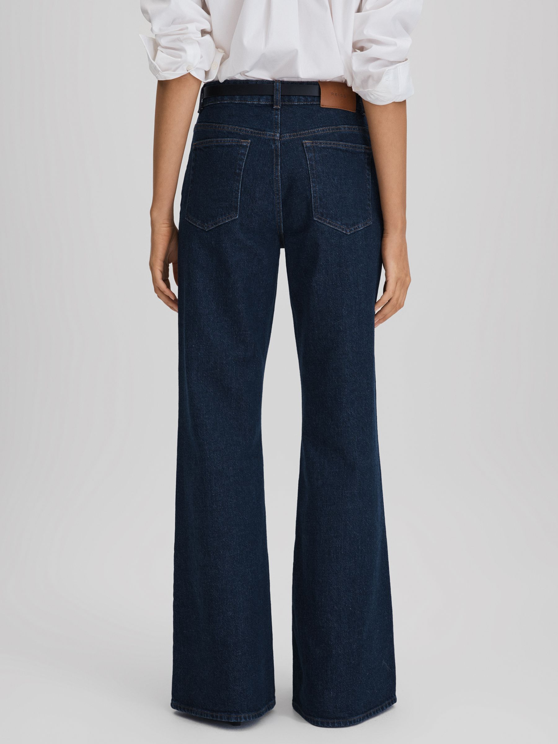 Flared Front Seam Jeans in Dark Blue - Image 6 of 6