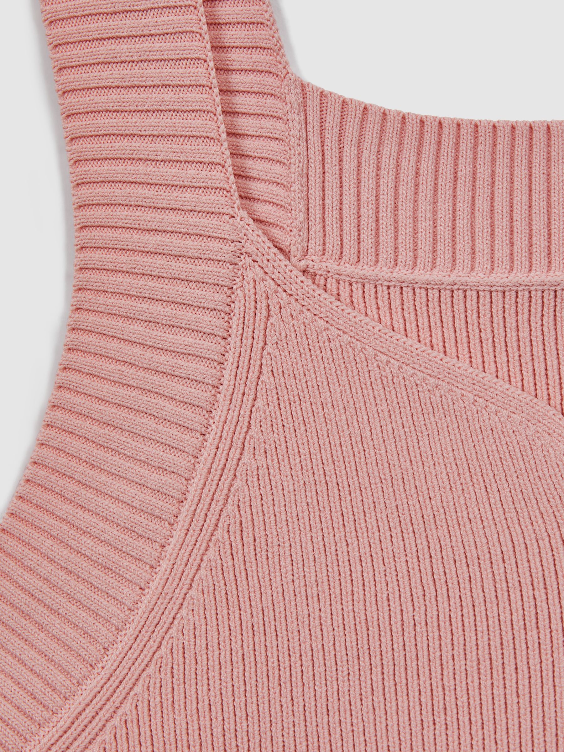 Ribbed Sweetheart Neck Top in Blush - Image 5 of 5