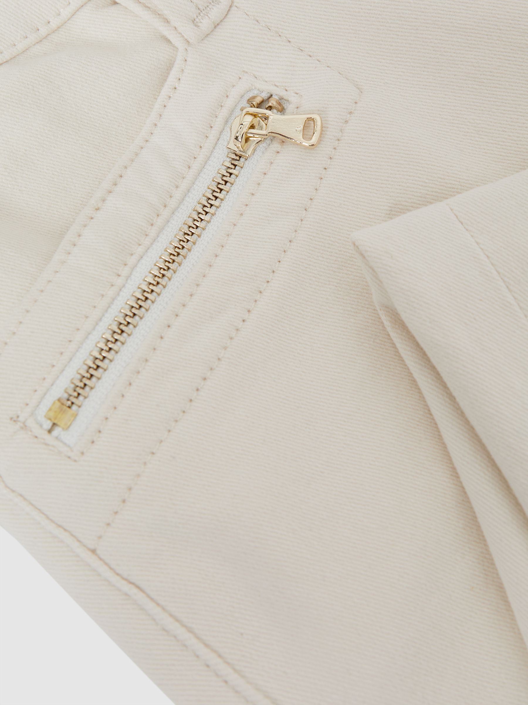 Paige High Rise Straight Leg Jeans in Ecru - Image 6 of 6