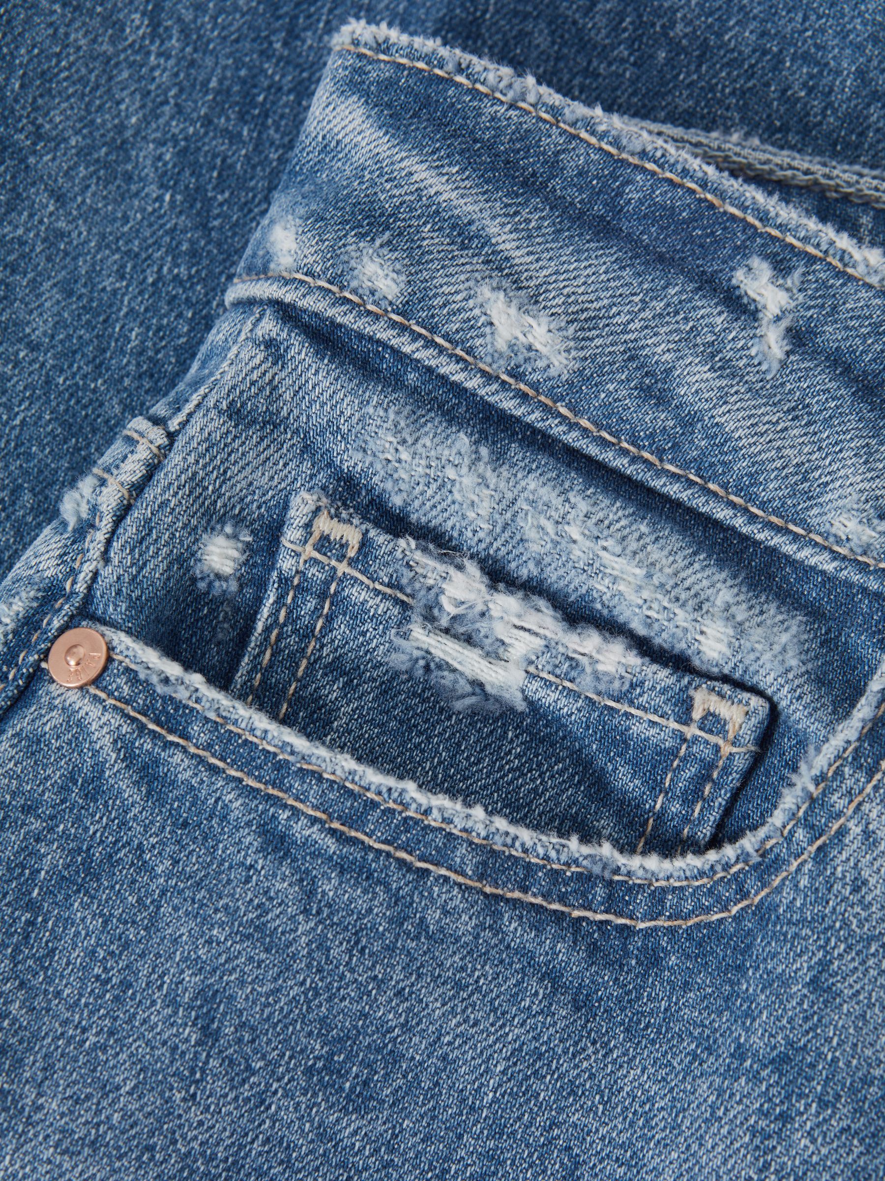 Paige Cropped Distressed Hem Jeans in Charming Blue - Image 6 of 7