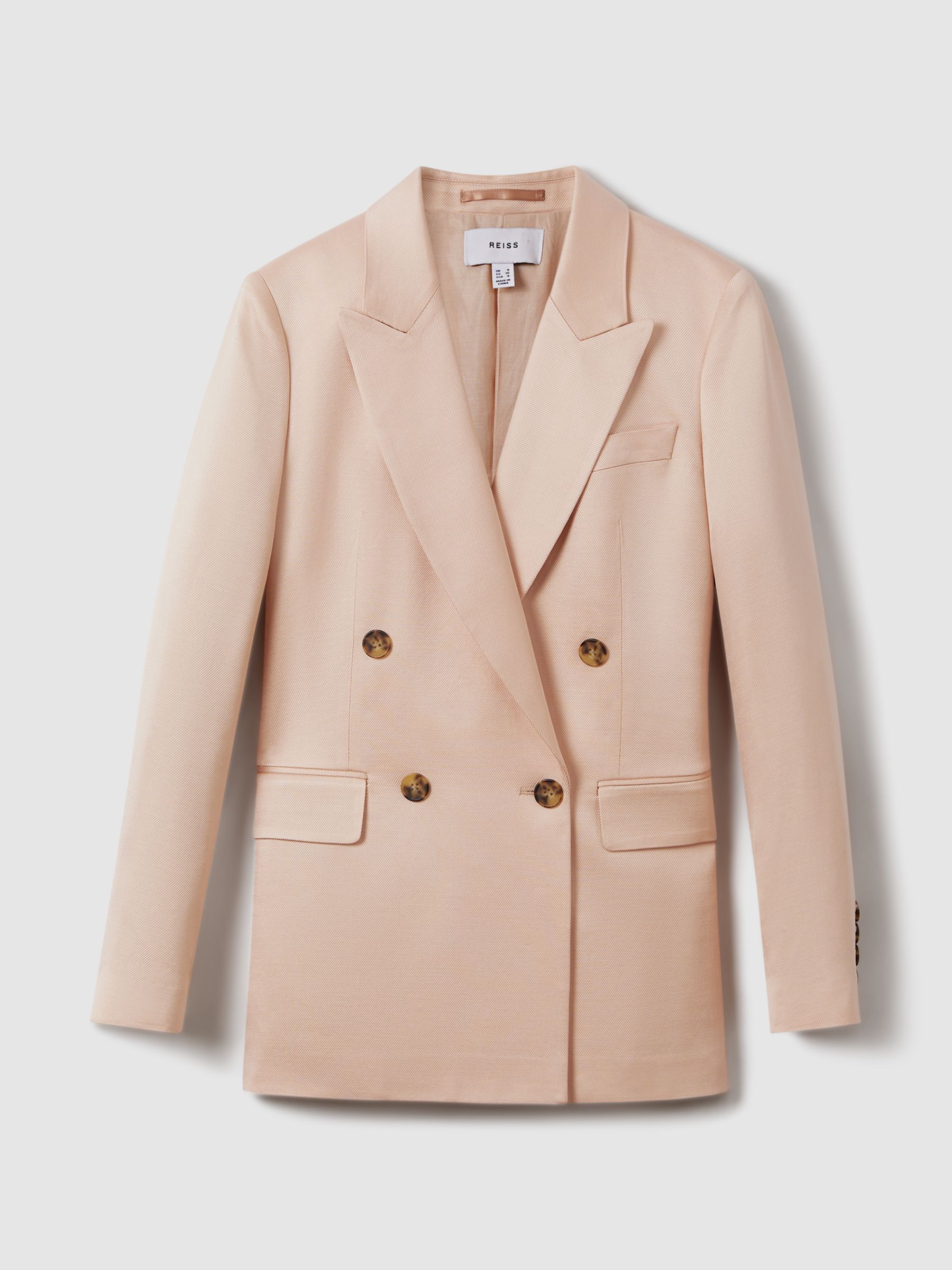 Double Breasted Satin Blazer in Pink - Image 2 of 6
